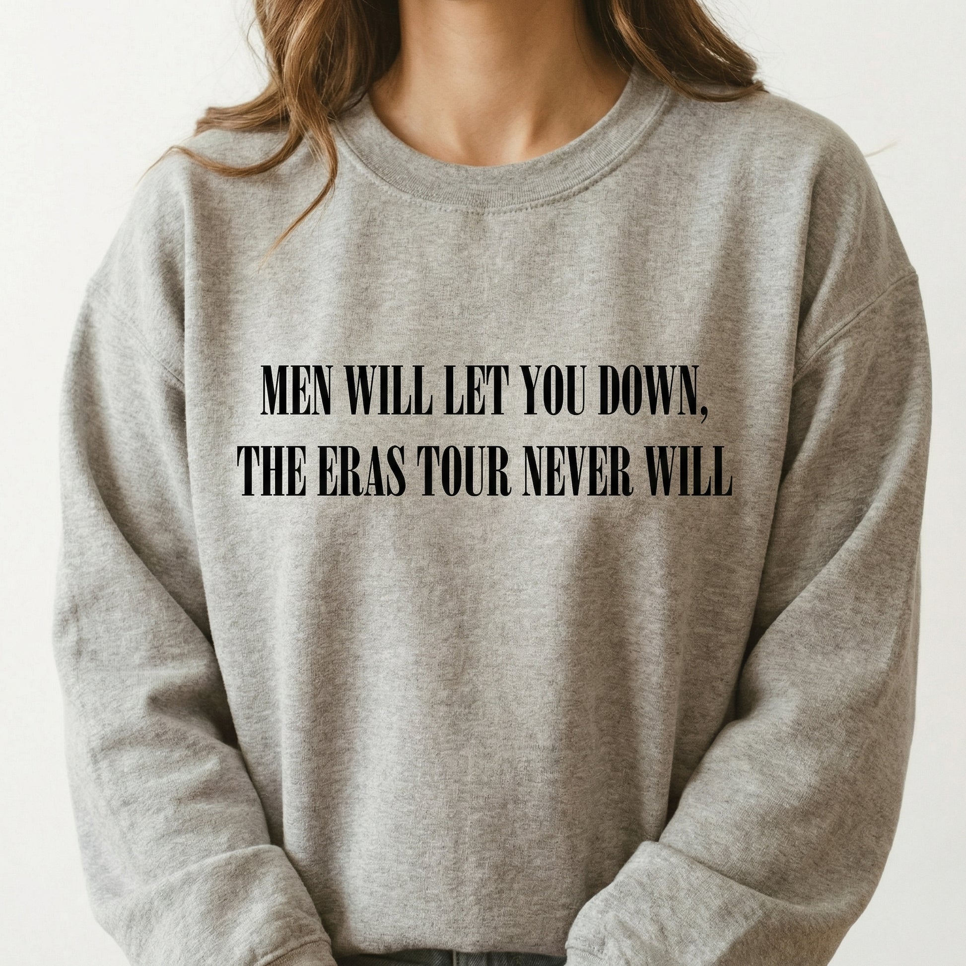 Men Will Let You Down Graphic T-Shirt – Funny Quote Tee – Subtle Pop Culture Inspired Shirt