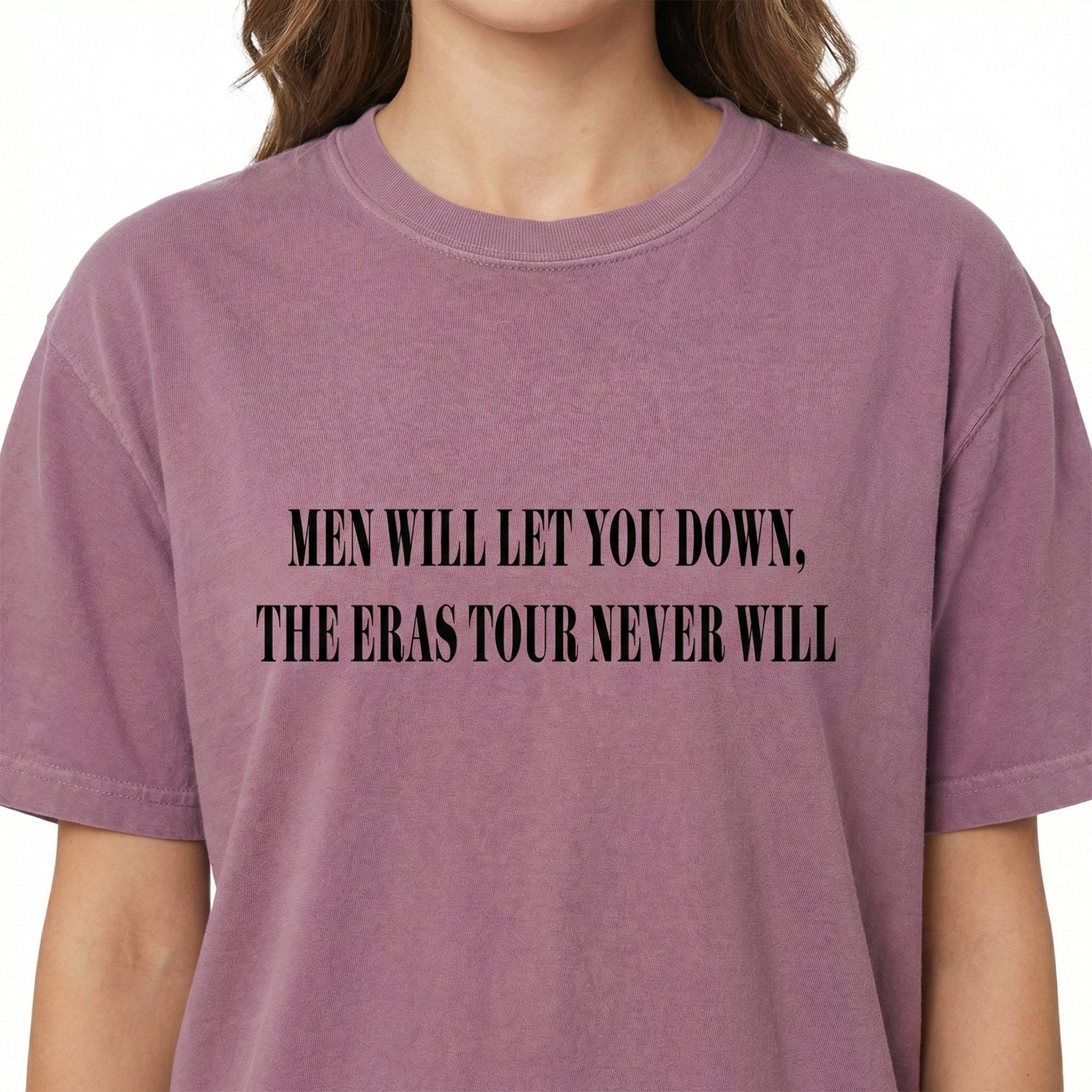 Men Will Let You Down Graphic T-Shirt – Funny Quote Tee – Subtle Pop Culture Inspired Shirt
