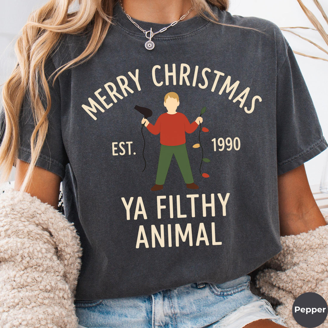 Merry Christmas Ya Filthy Animal Shirt - Funny 90s Classic Holiday Tee