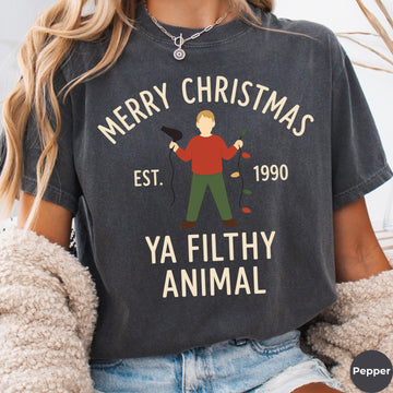 Merry Christmas Ya Filthy Animal Shirt - Funny 90s Classic Holiday Tee