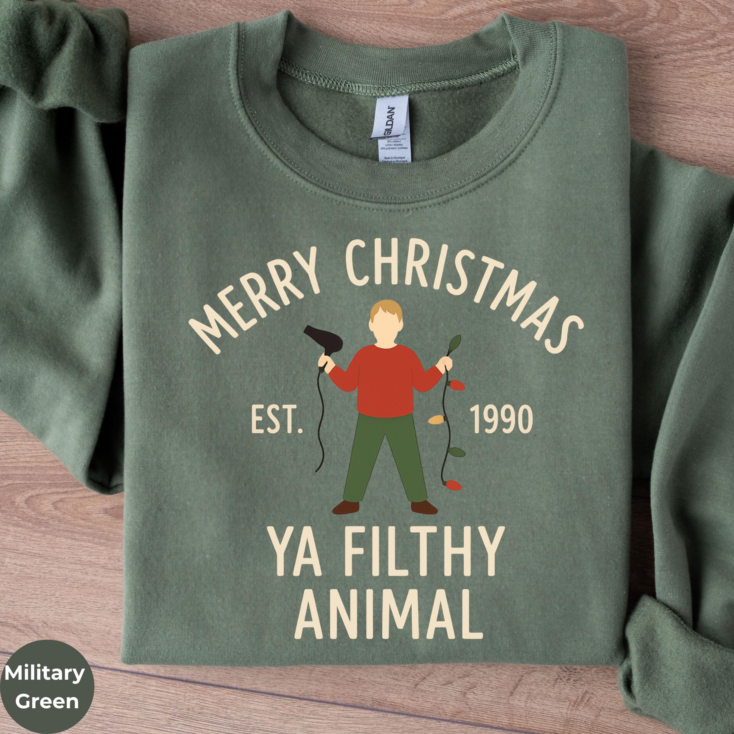 Merry Christmas Ya Filthy Animal Shirt - Funny 90s Classic Holiday Tee