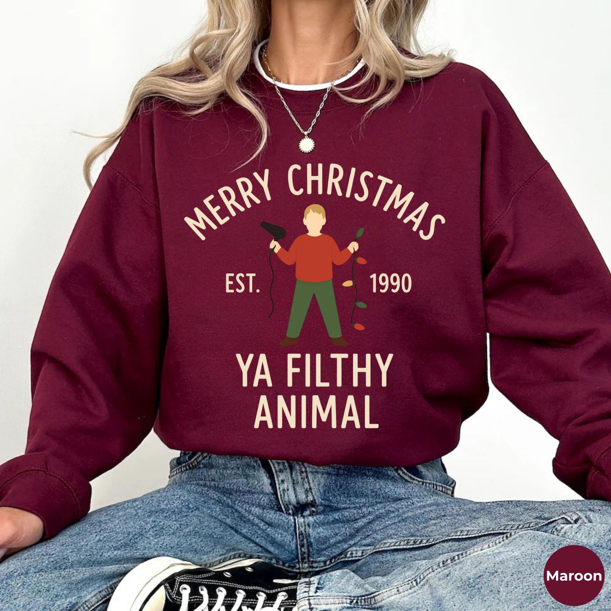 Merry Christmas Ya Filthy Animal Shirt - Funny 90s Classic Holiday Tee
