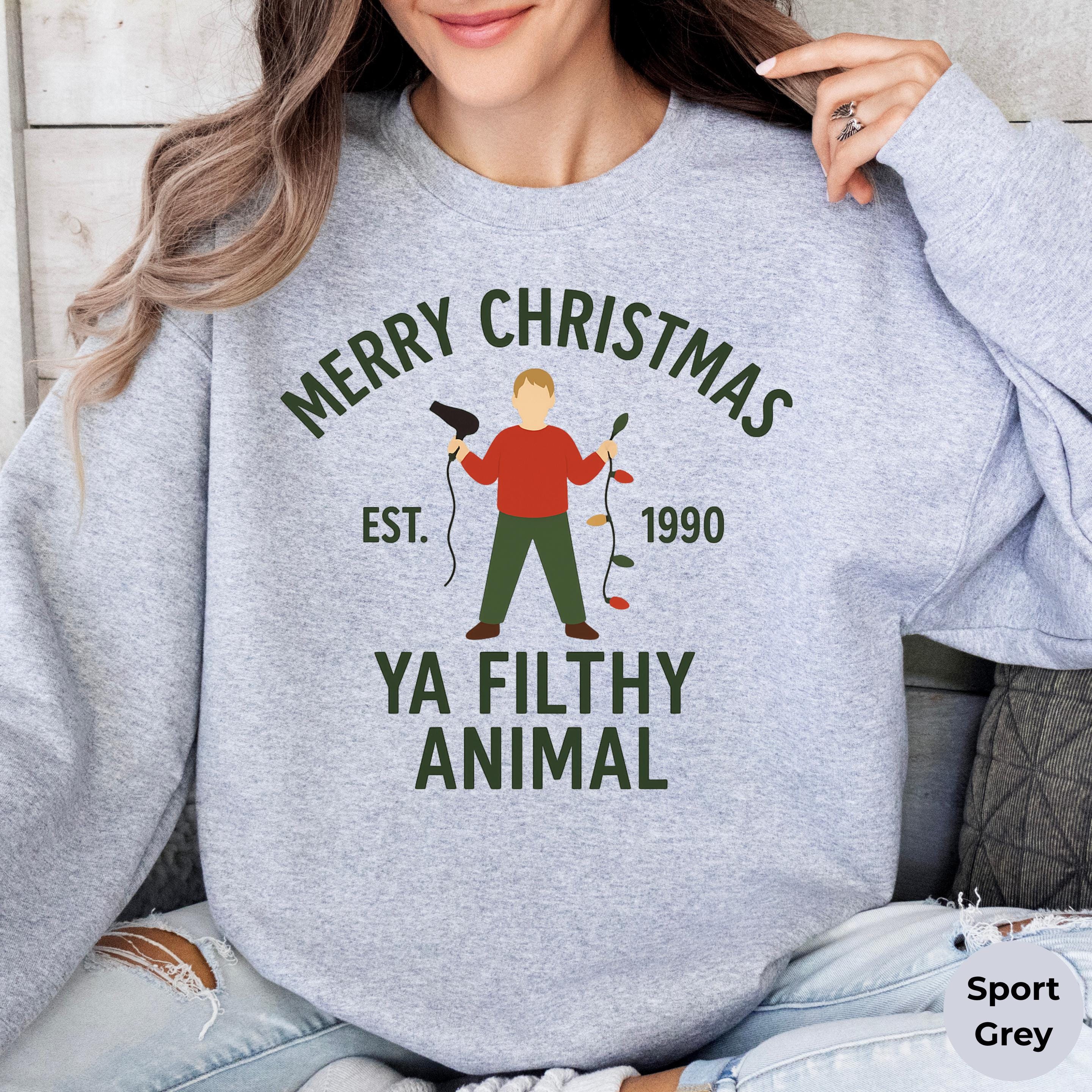Merry Christmas Ya Filthy Animal Shirt - Funny 90s Classic Holiday Tee