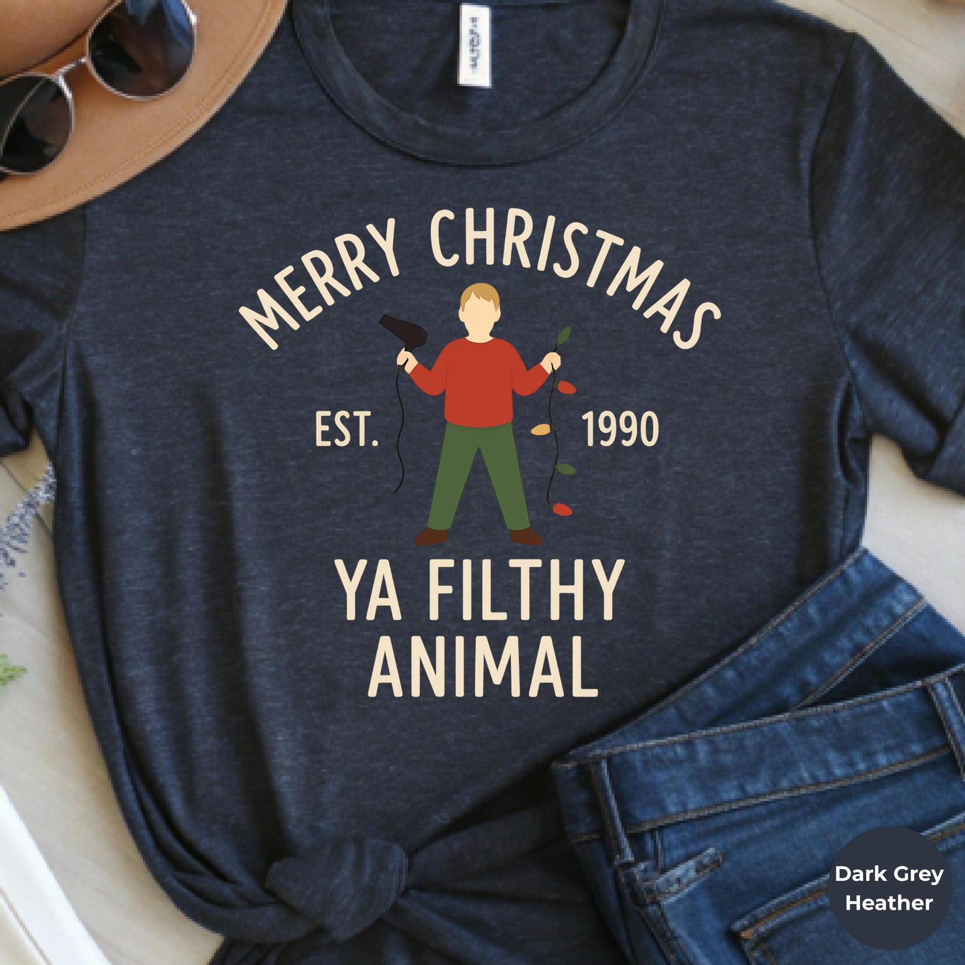 Merry Christmas Ya Filthy Animal Shirt - Funny 90s Classic Holiday Tee