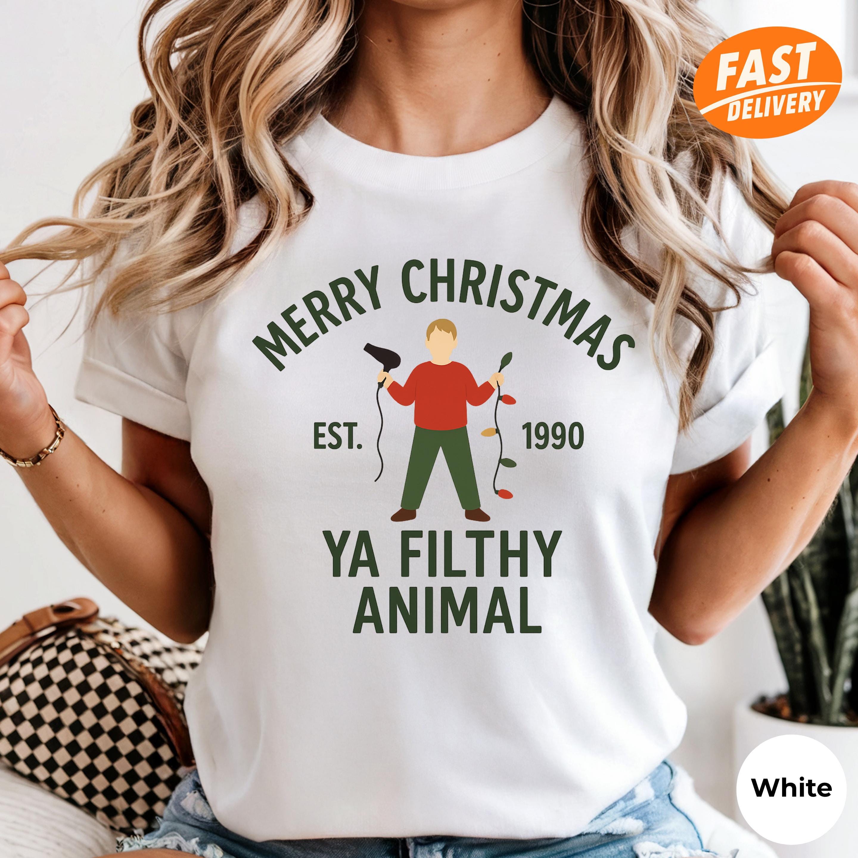 Merry Christmas Ya Filthy Animal Shirt - Funny 90s Classic Holiday Tee