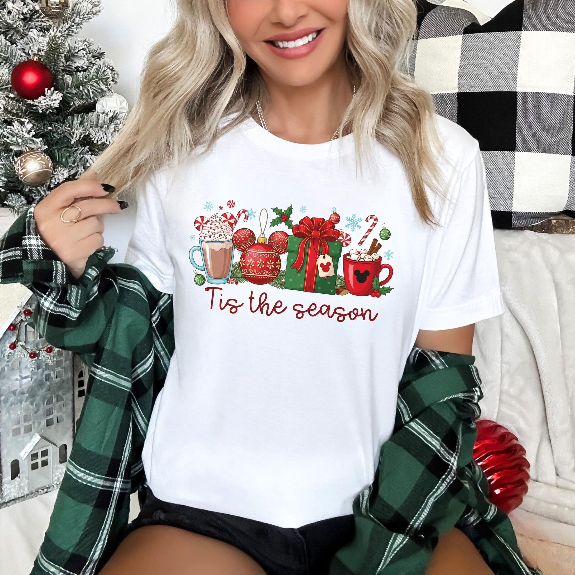 Mickey Christmas Coffee Latte Sweatshirt – Cute Winter Holiday Tis The Season Shirt