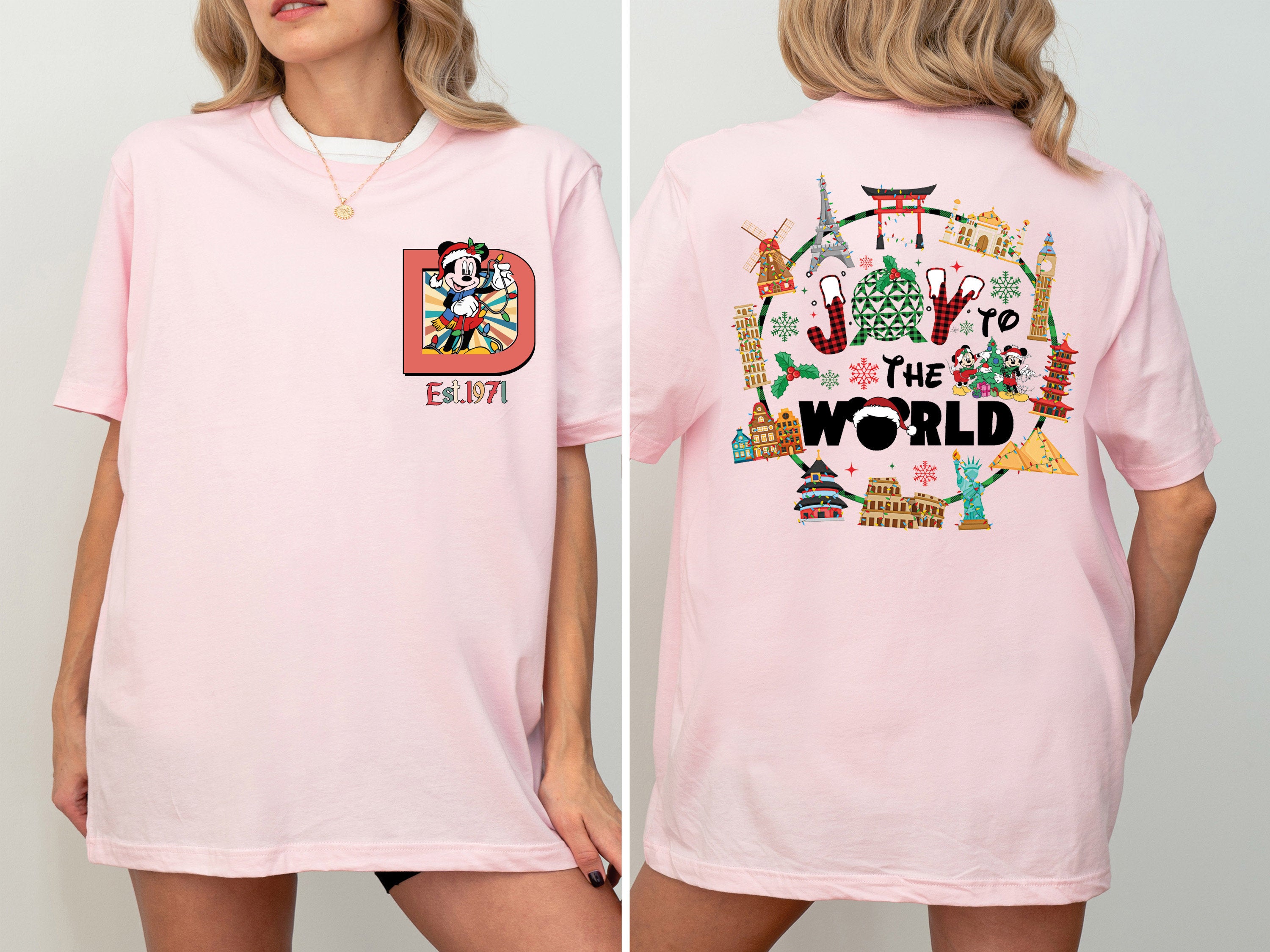 Mickey Joy to the World Xmas Shirt – Cute Christmas Holiday Family Tee