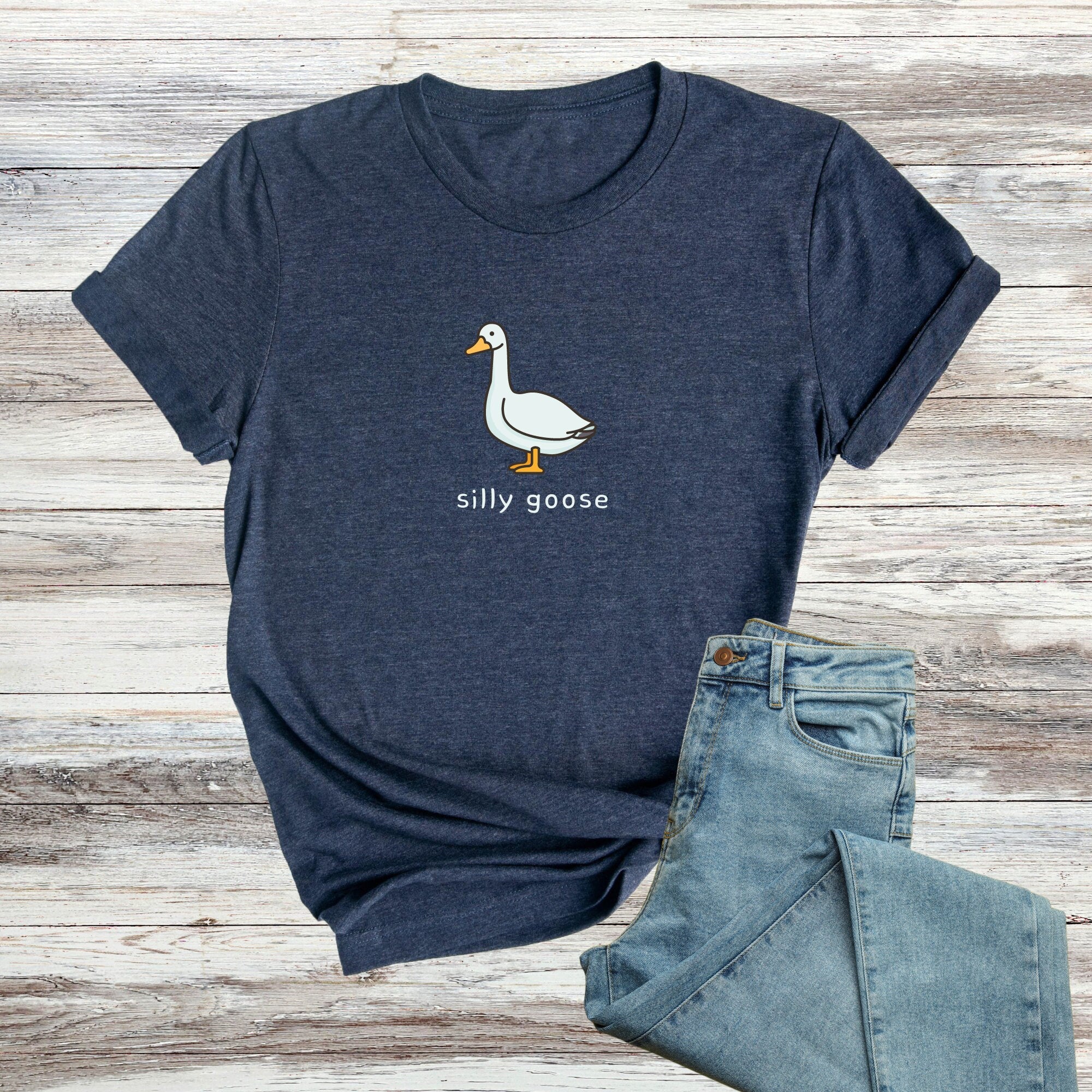Minimal Silly Goose Graphic T-Shirt - Cute Animal Lover Tee