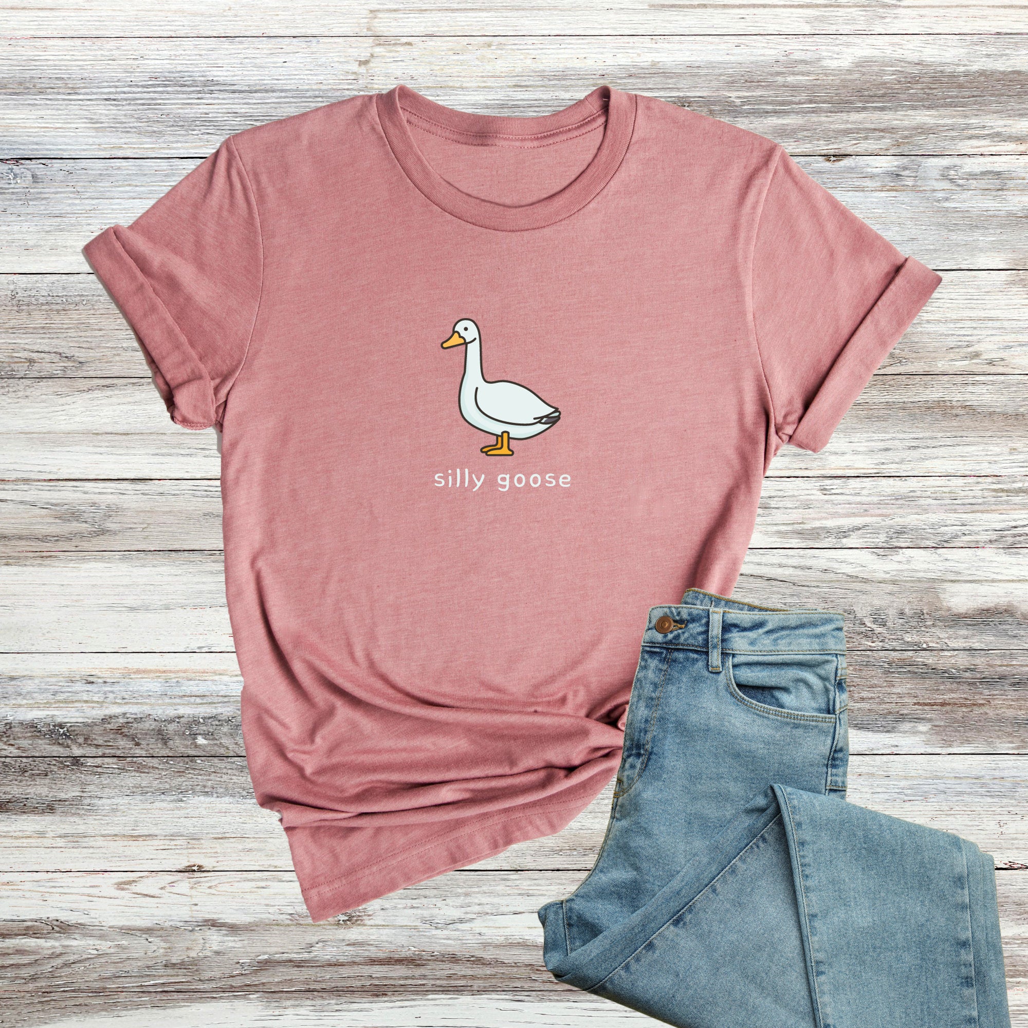 Minimal Silly Goose Graphic T-Shirt - Cute Animal Lover Tee