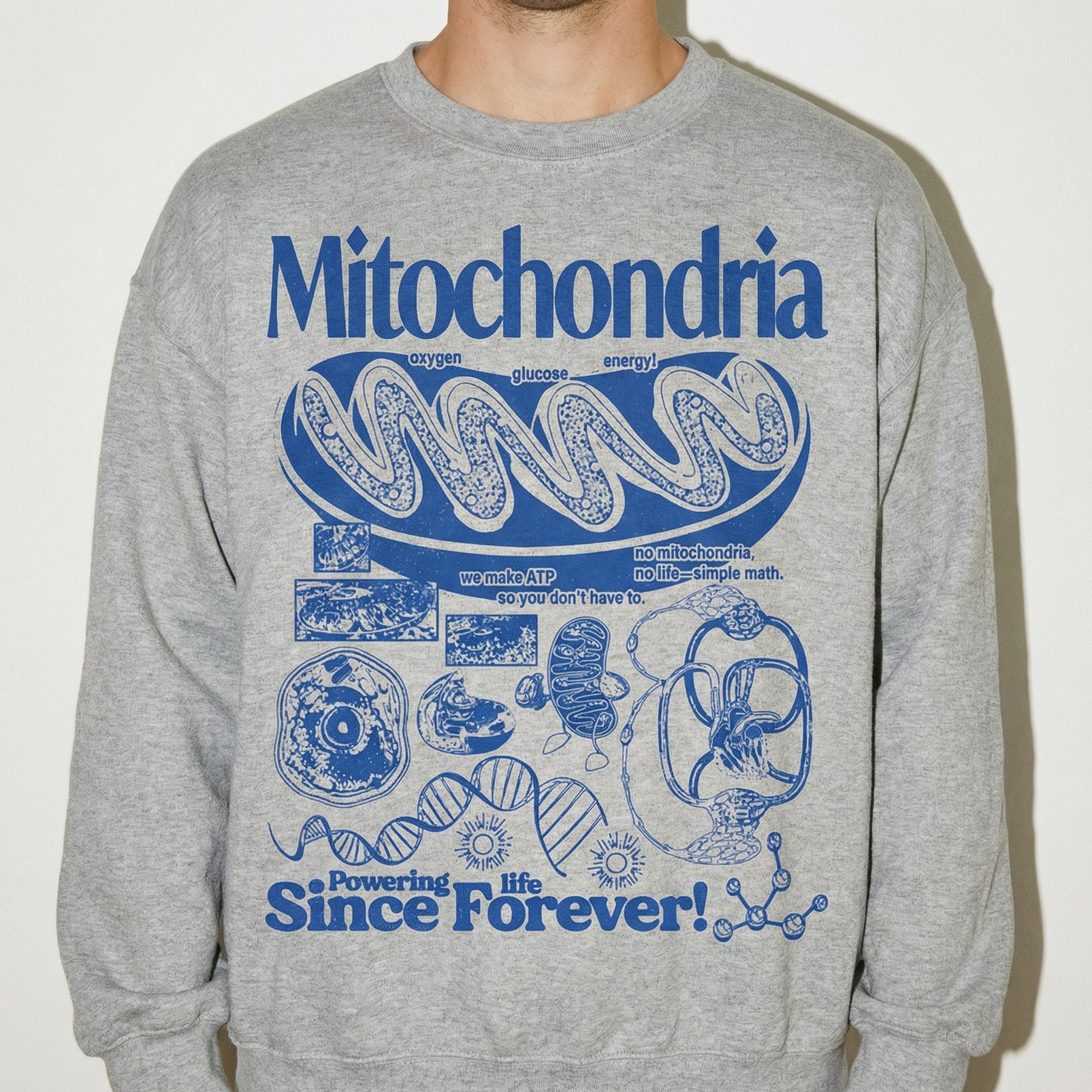 Mitochondria Vintage Science Graphic T-Shirt – Retro Biology Cell Diagram Tee