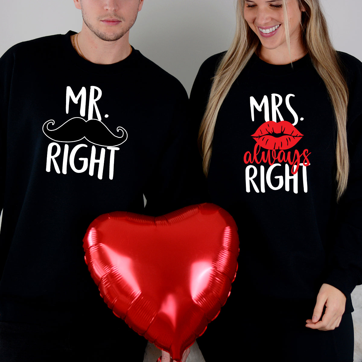 Mr Right Mrs Always Right Matching Hoodies For Couples