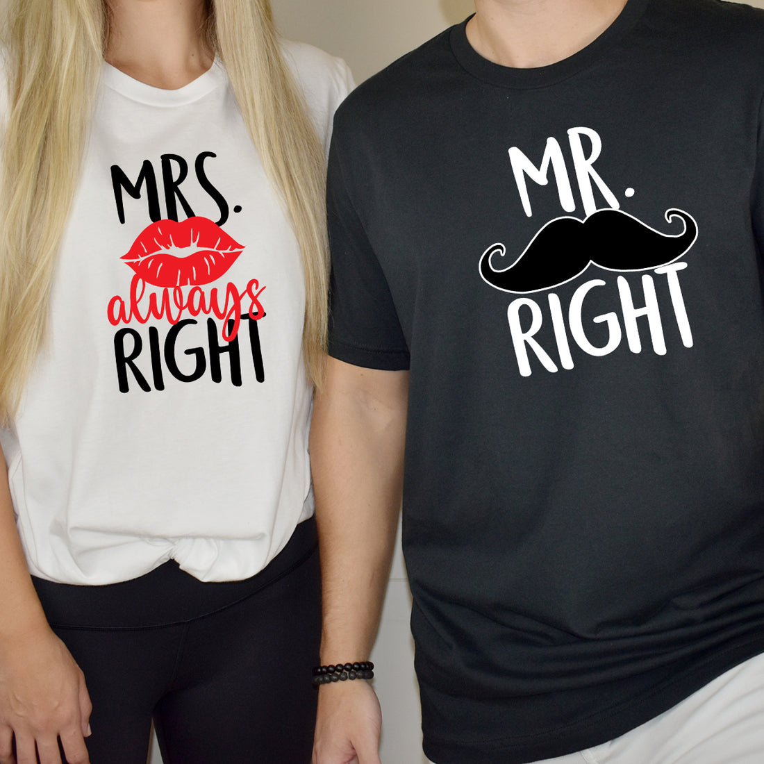Mr Right Mrs Always Right Matching T-Shirts For Couples