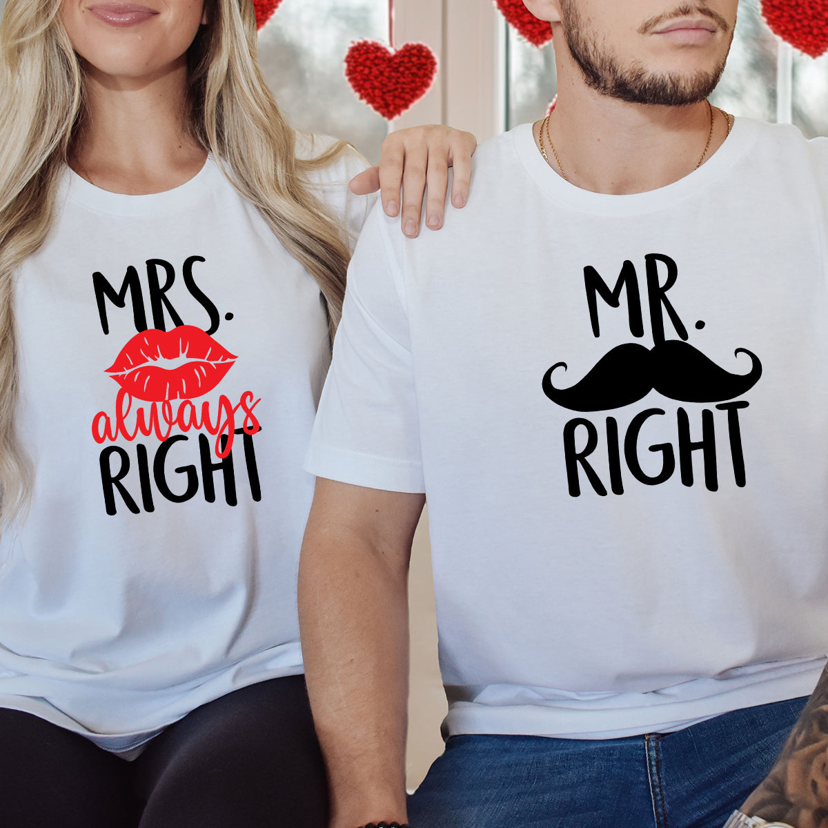 Mr Right Mrs Always Right Matching T-Shirts For Couples