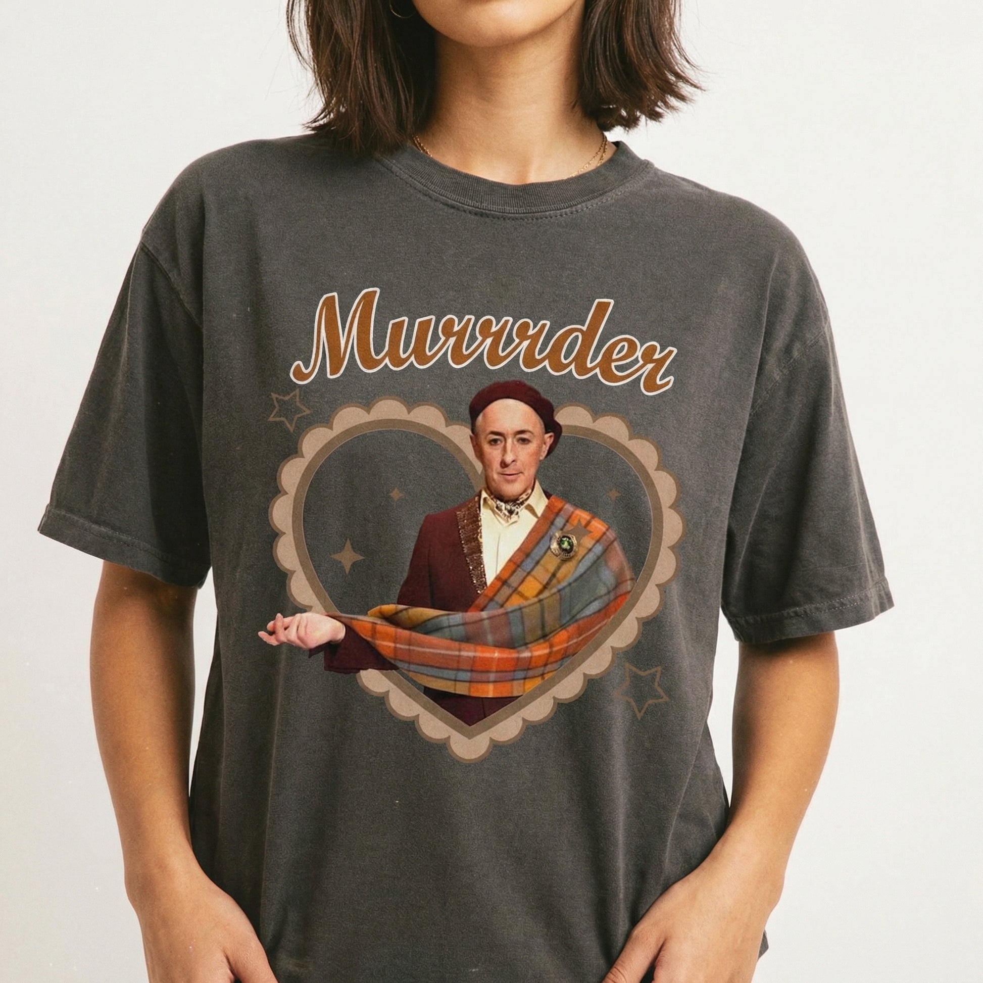 Murder Mystery Game Show Graphic T-Shirt – Funny Scottish Host Inspired Tee