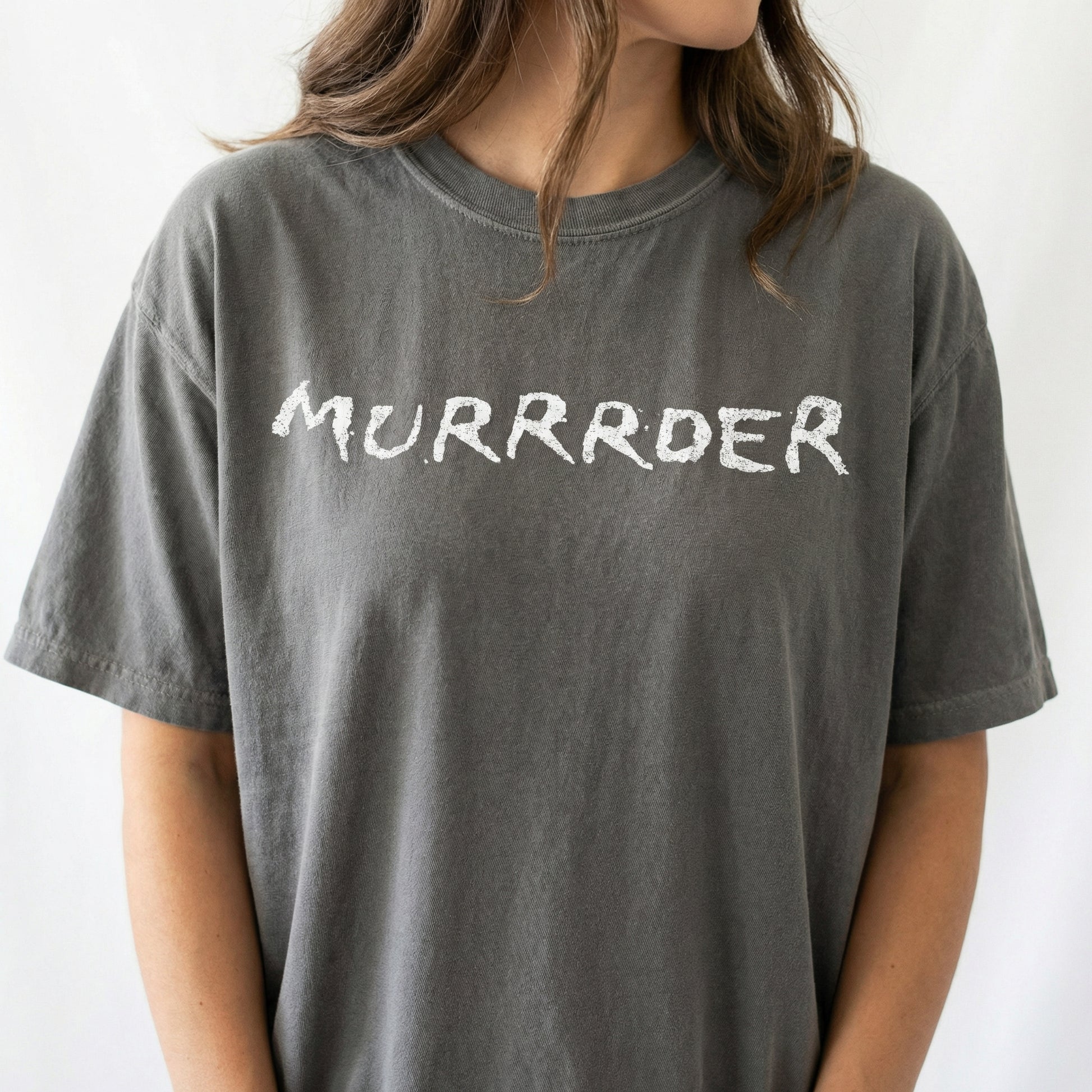 Murrrder Glitter Text Graphic T-Shirt – Funny Statement Unisex Tee