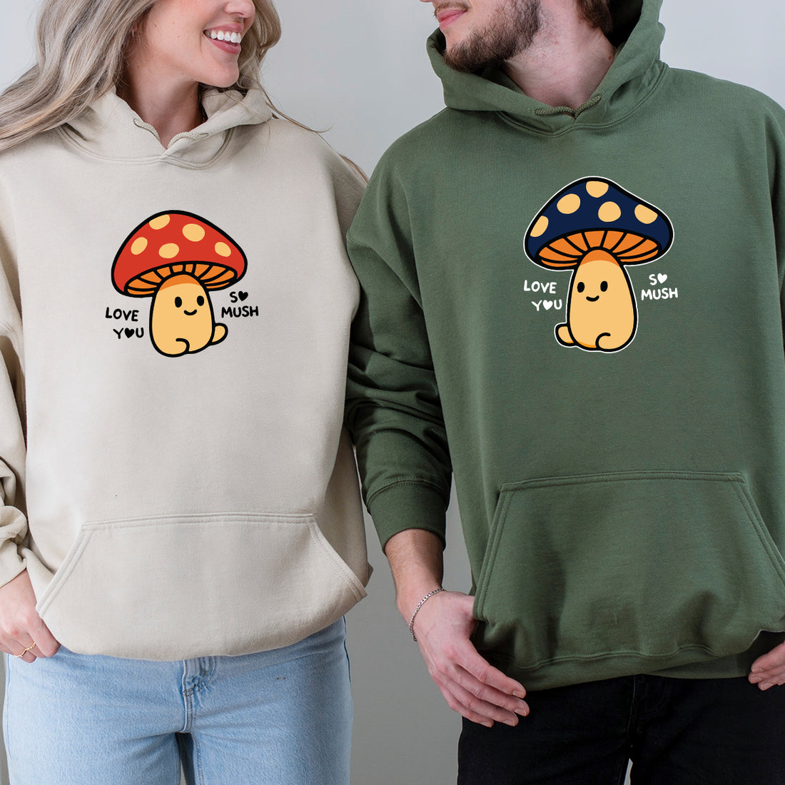 Mushroom Love Matching Hoodies For Couples
