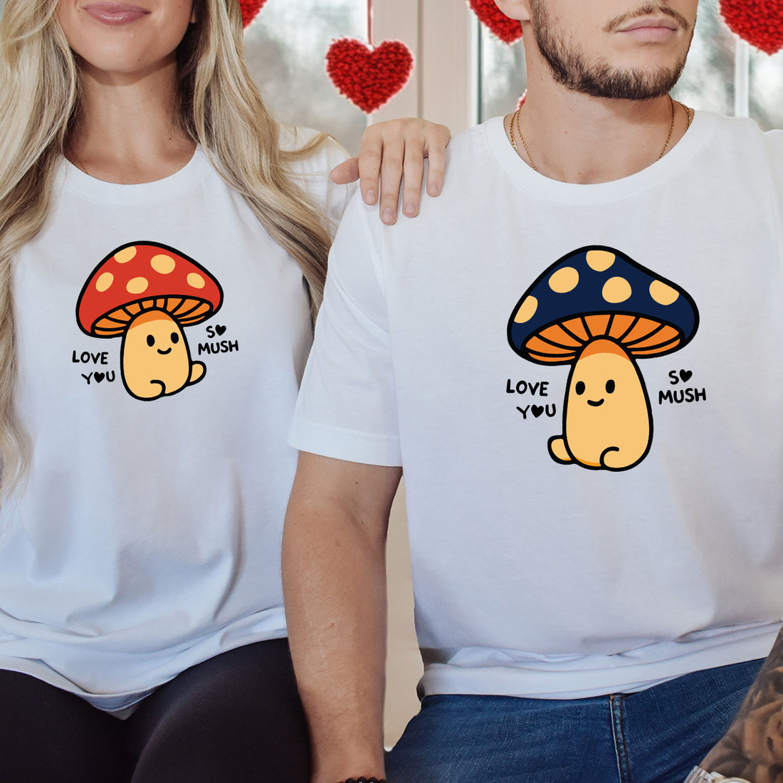 Mushroom Love Matching T-Shirts For Couples