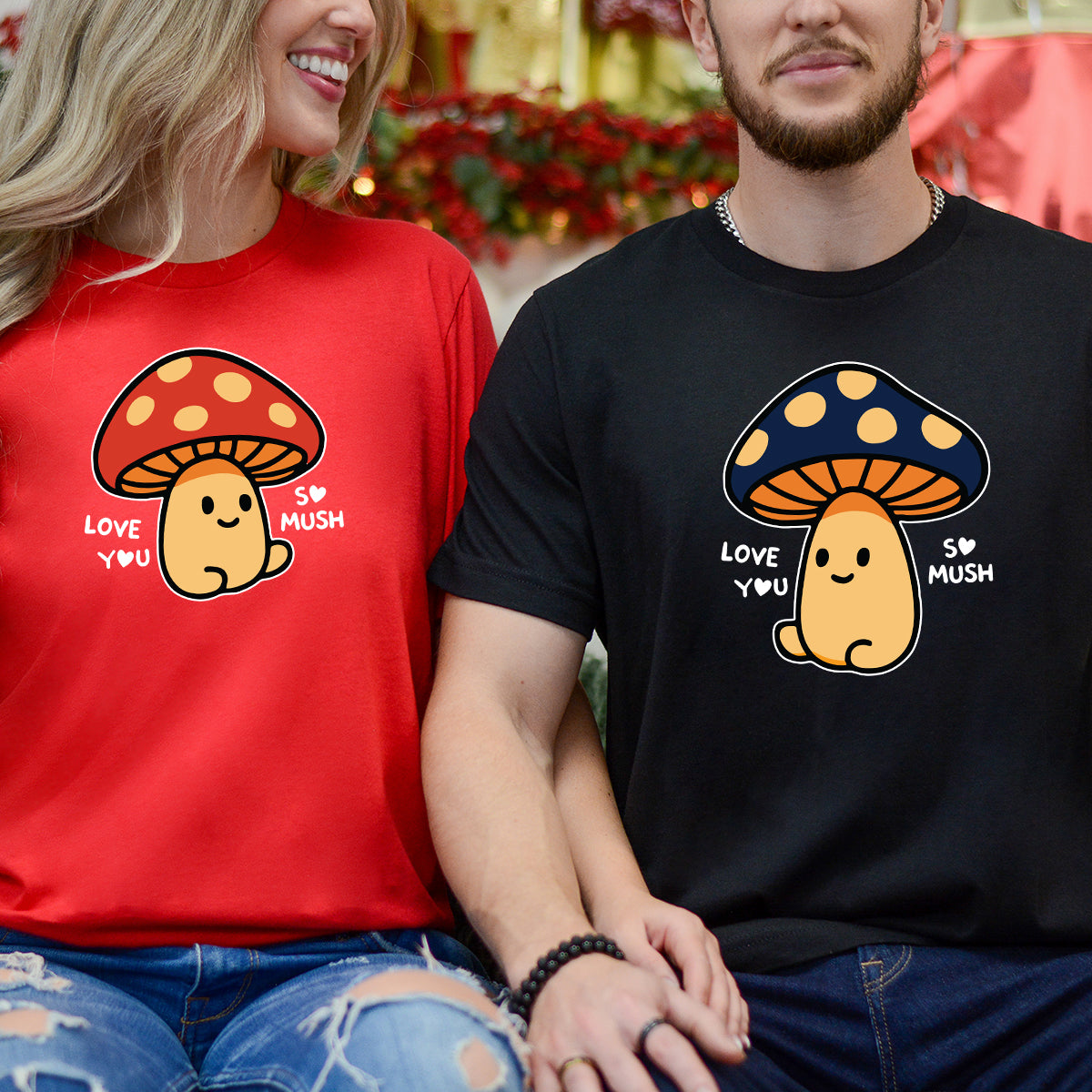 Mushroom Love Matching T-Shirts For Couples