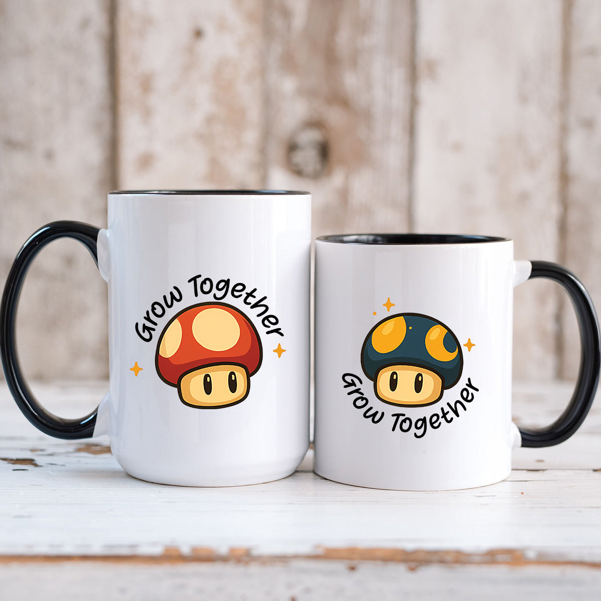 Mushroom Power Matching Mugs For Couples