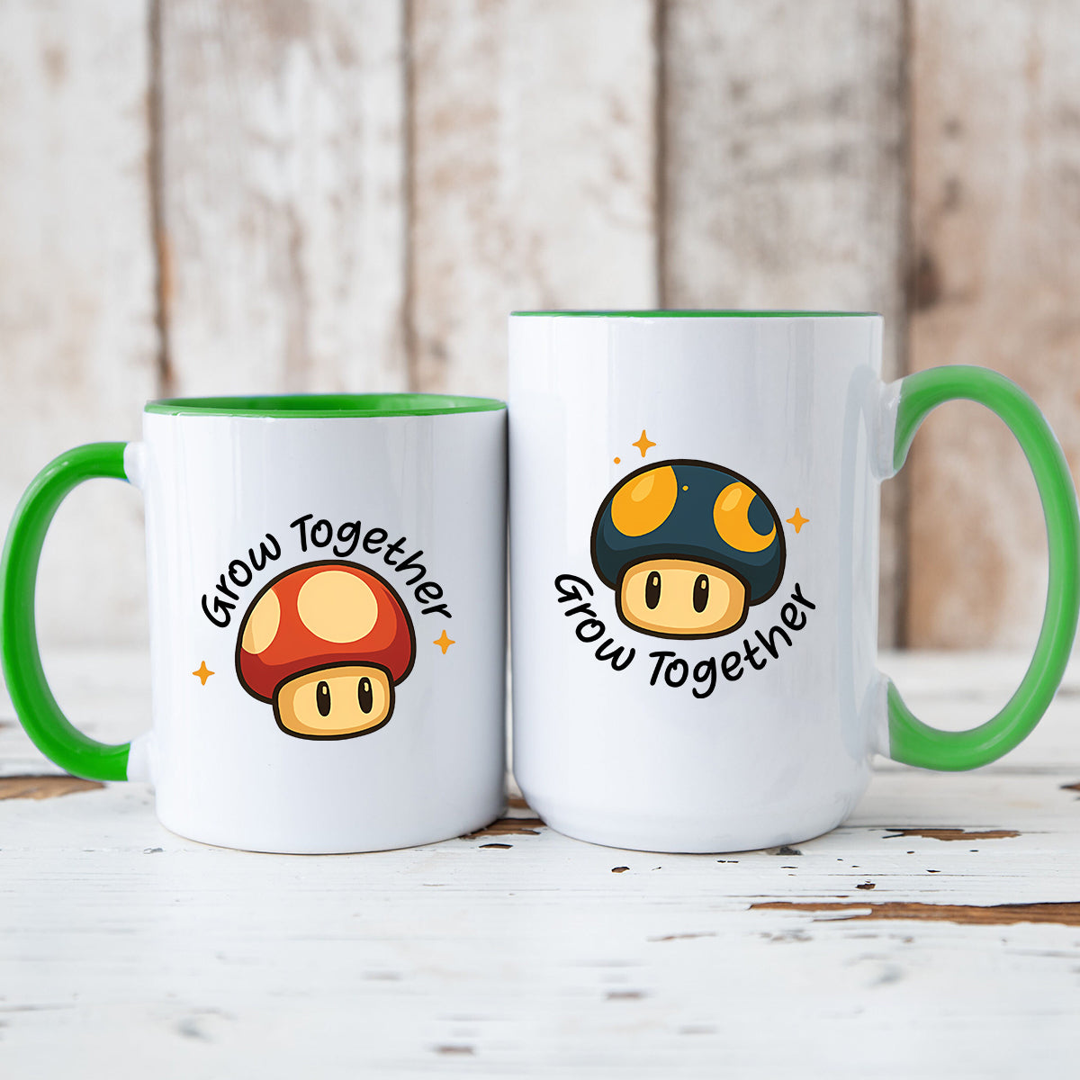 Mushroom Power Matching Mugs For Couples