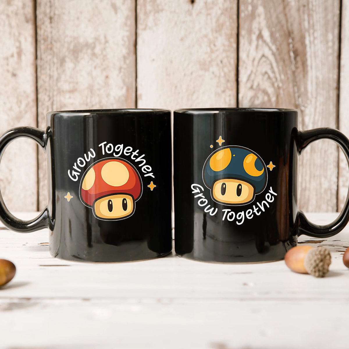 Mushroom Power Matching Mugs For Couples