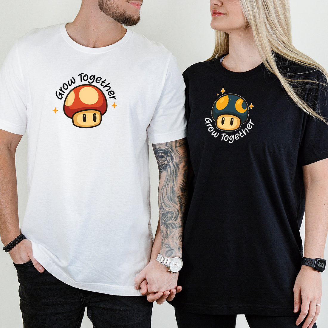 Mushroom Power Matching T-Shirts For Couples