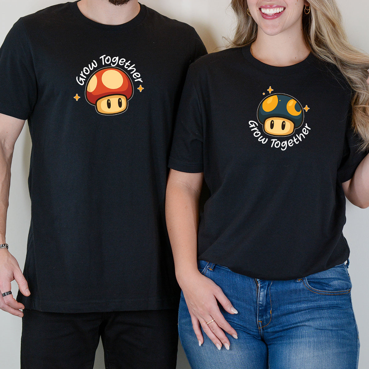 Mushroom Power Matching T-Shirts For Couples