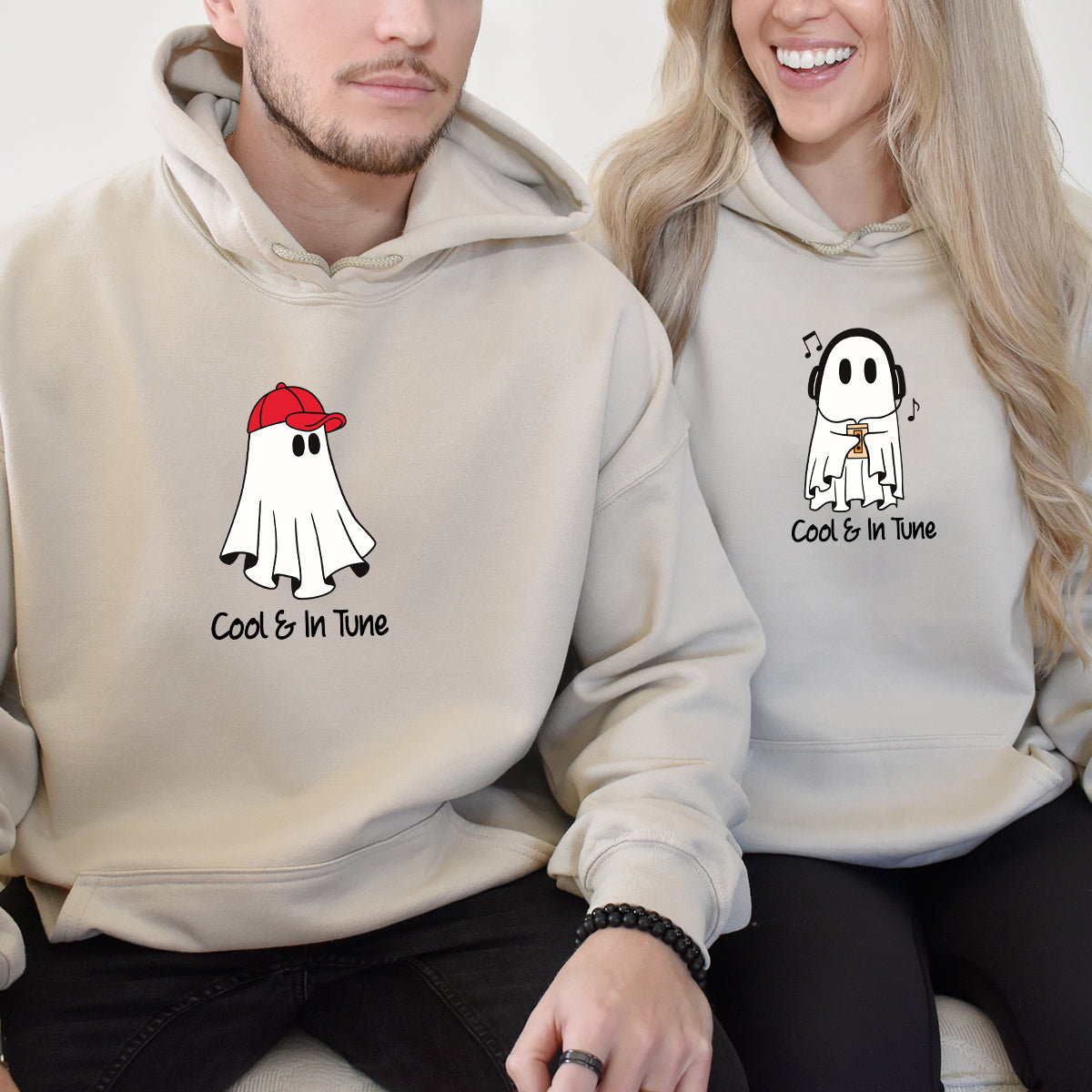 Music & Cap Ghost Matching Hoodies For Couples