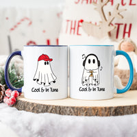 Music & Cap Ghost Matching Mugs For Couples