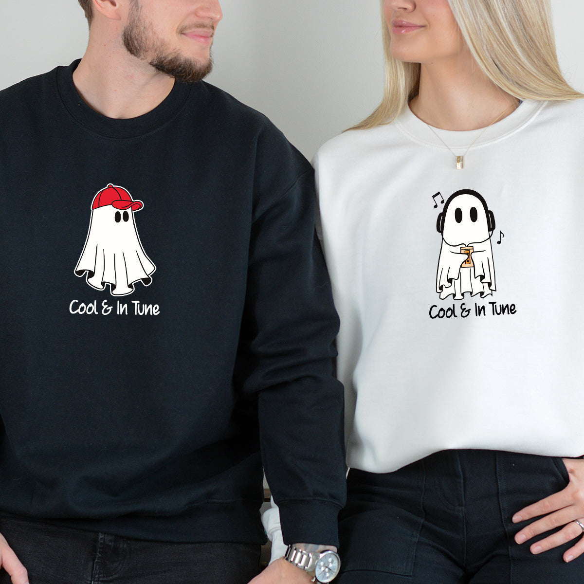 Music & Cap Ghost Matching Hoodies For Couples