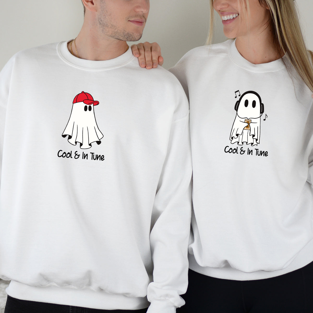 Music & Cap Ghost Matching Hoodies For Couples