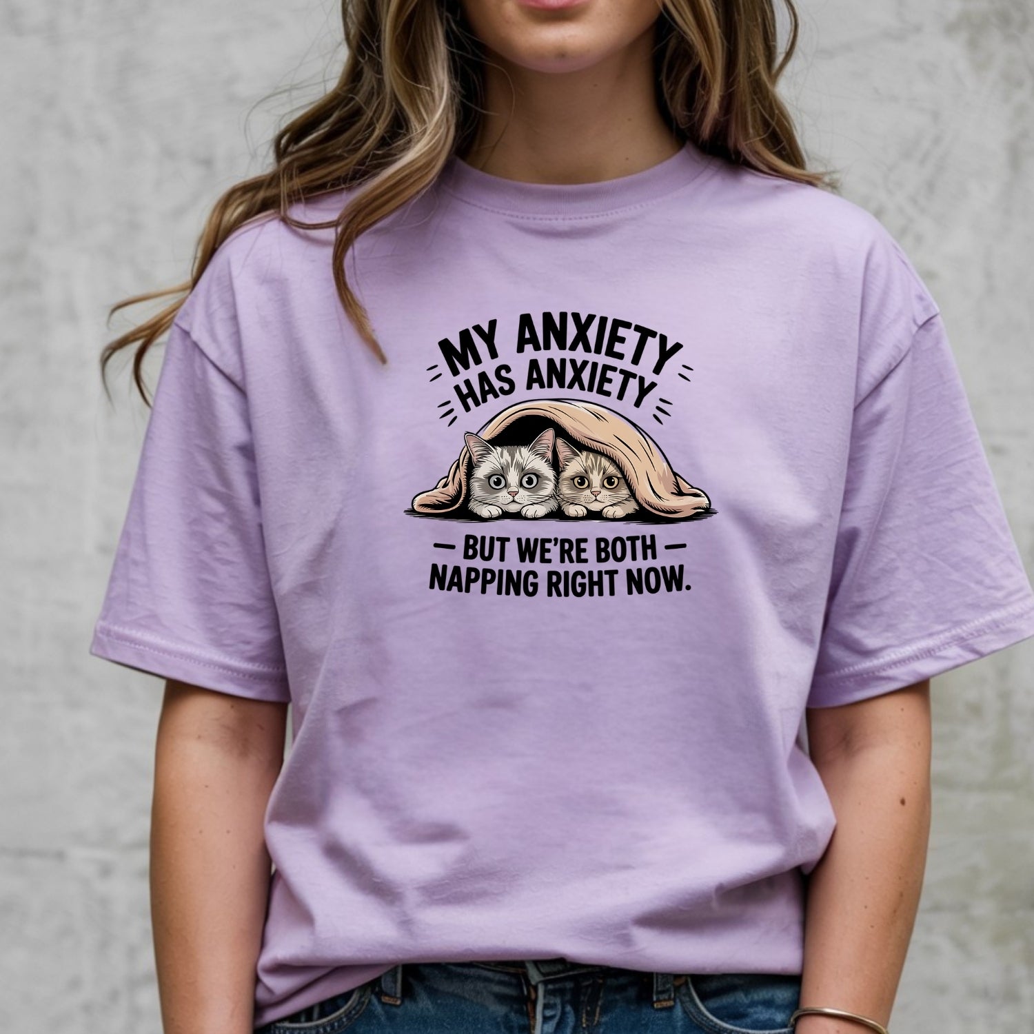 My Anxiety Has Anxiety T-Shirt - Funny Cat Sarcastic Graphic Tee