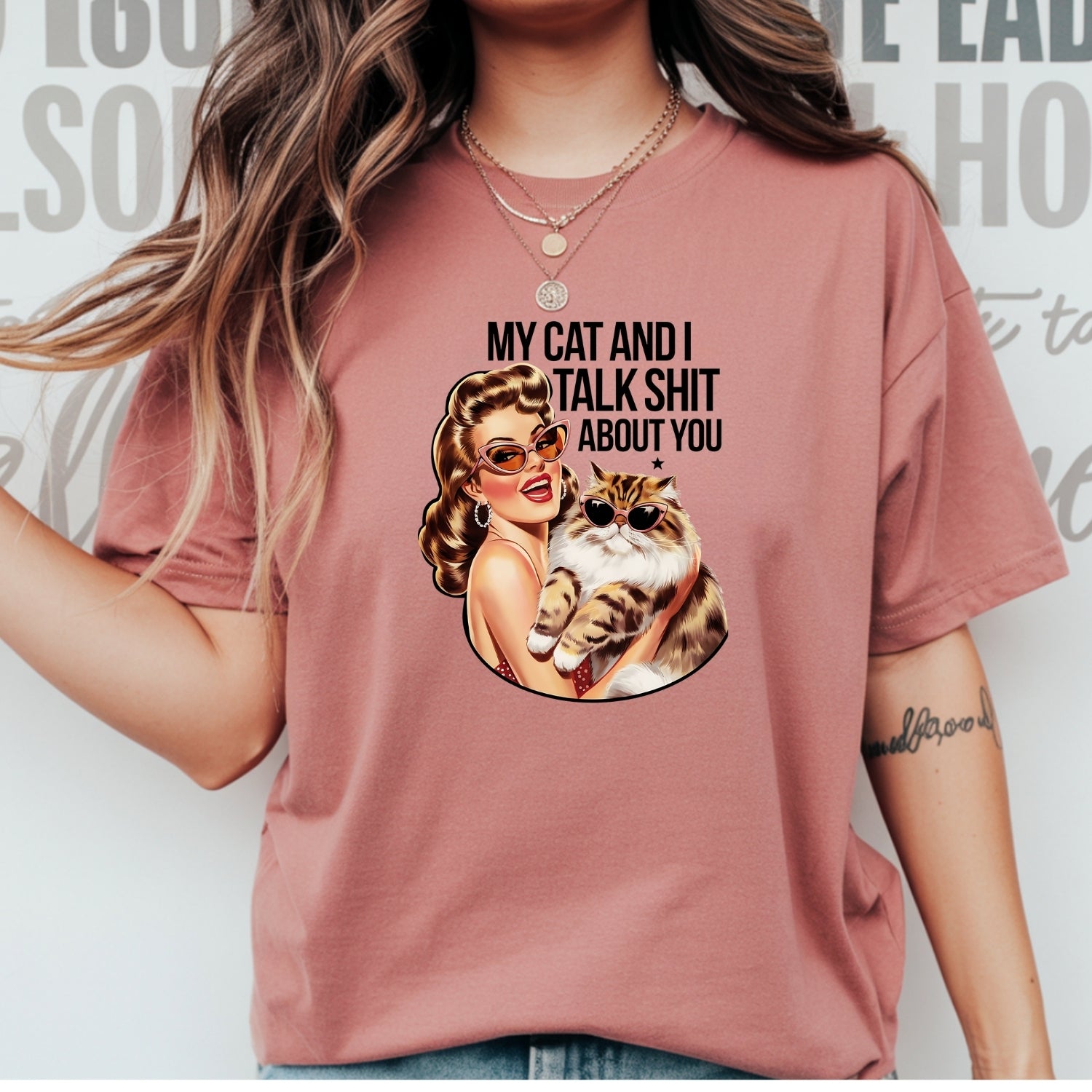 My Cat And I Talk About You T-Shirt - Funny Cat Sarcastic Graphic Tee
