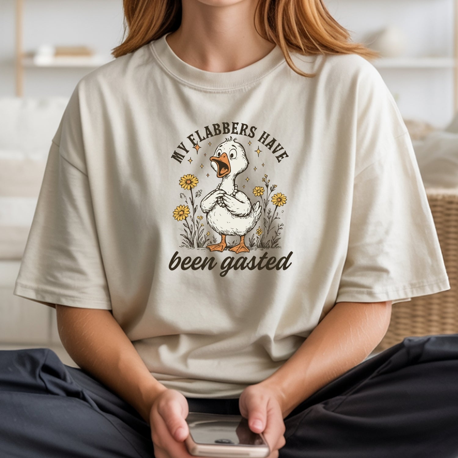 My Flabbers Have Been Gasted T-Shirt - Funny Sarcastic Goose Graphic Tee