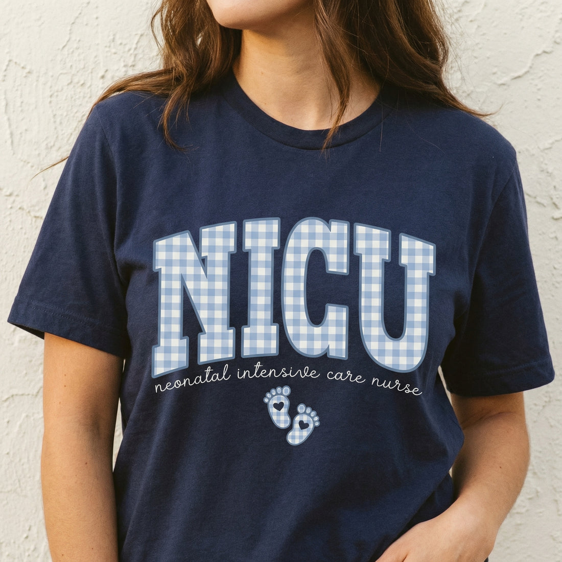 NICU Nurse Gingham Shirt – Neonatal Intensive Care Graphic Tee