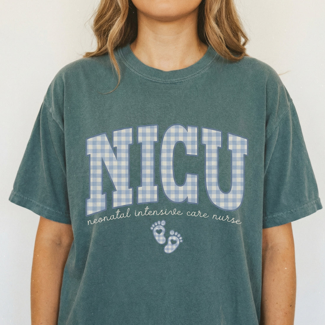NICU Nurse Gingham Shirt – Neonatal Intensive Care Graphic Tee