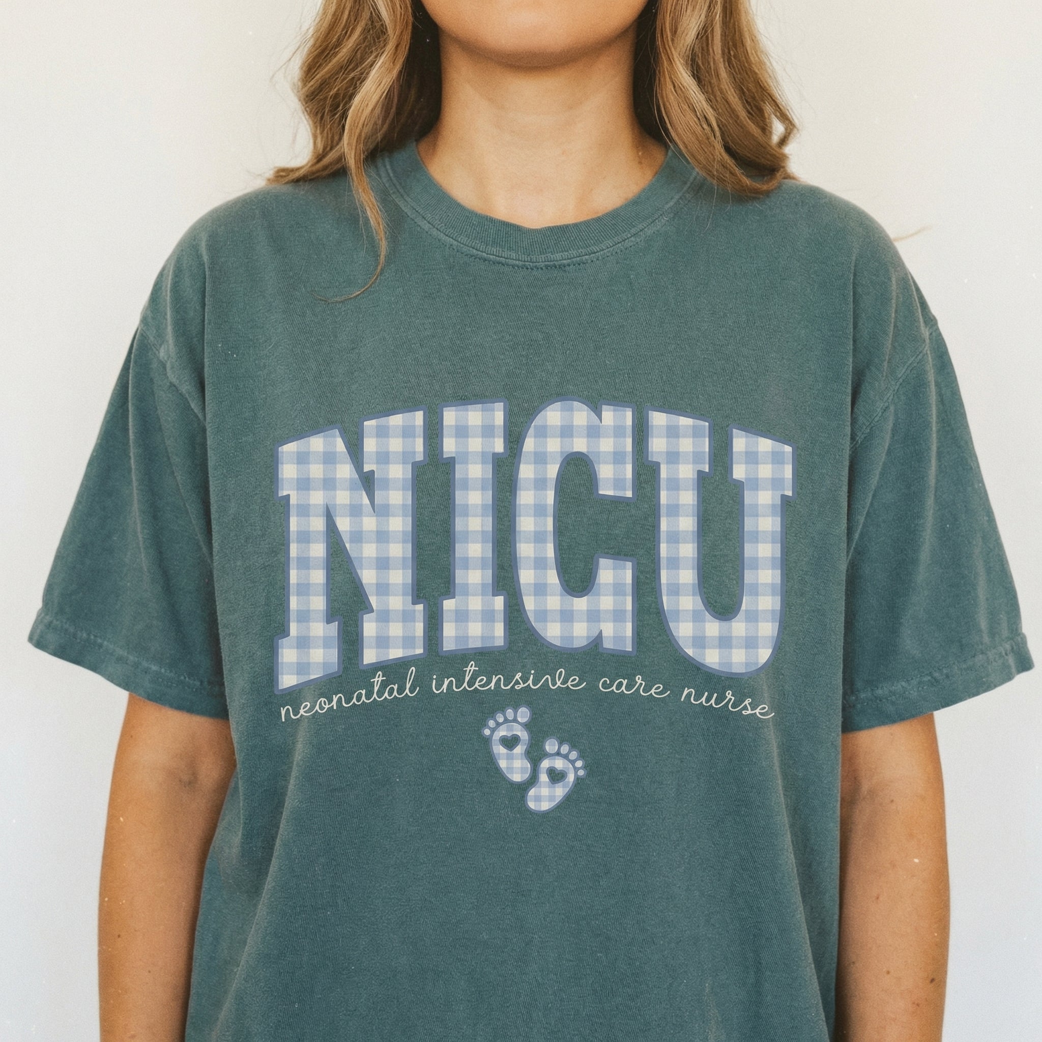 NICU Nurse Gingham Shirt – Neonatal Intensive Care Graphic Tee