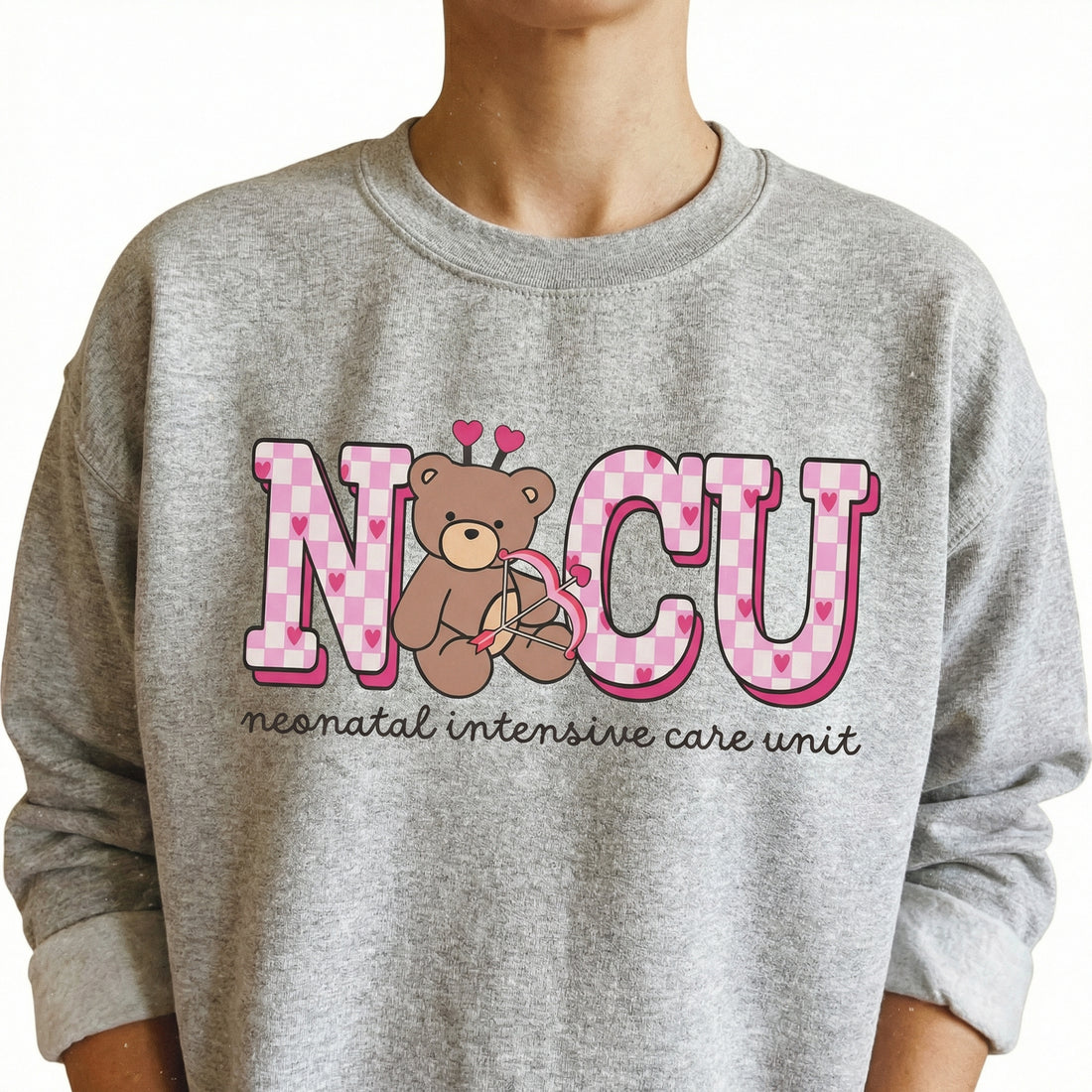 NICU Nurse Valentine Shirt – Neonatal ICU Bear Graphic Tee