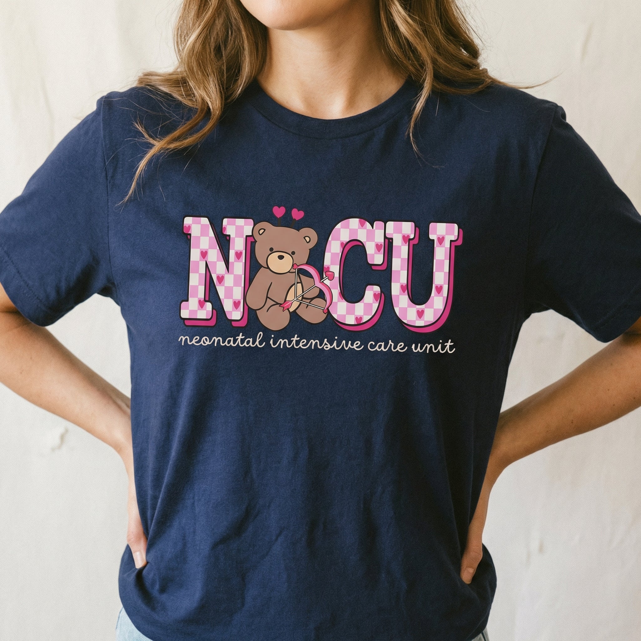NICU Nurse Valentine Shirt – Neonatal ICU Bear Graphic Tee