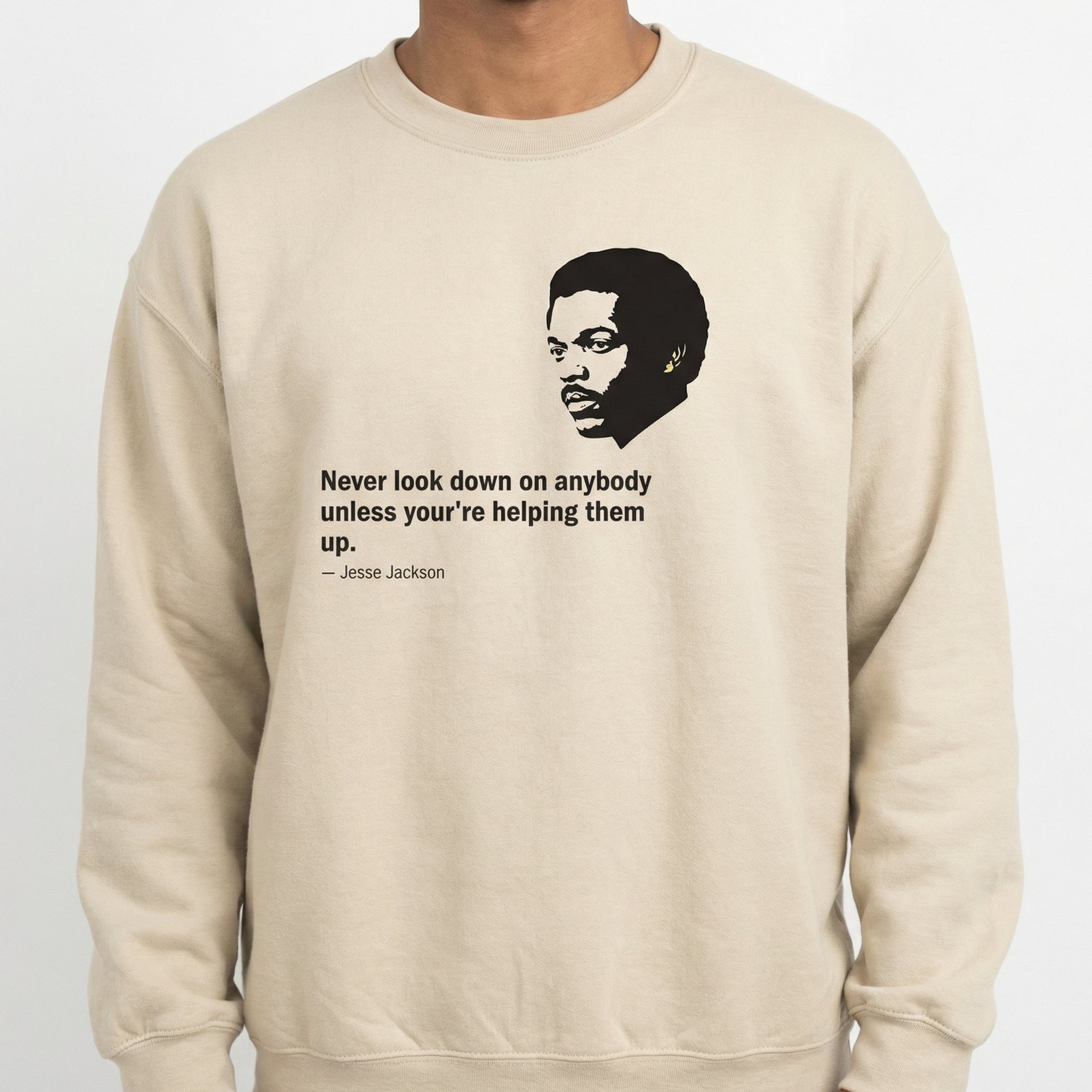 Never Look Down on Anybody Quote T-Shirt – Inspirational Minimalist Graphic Tee