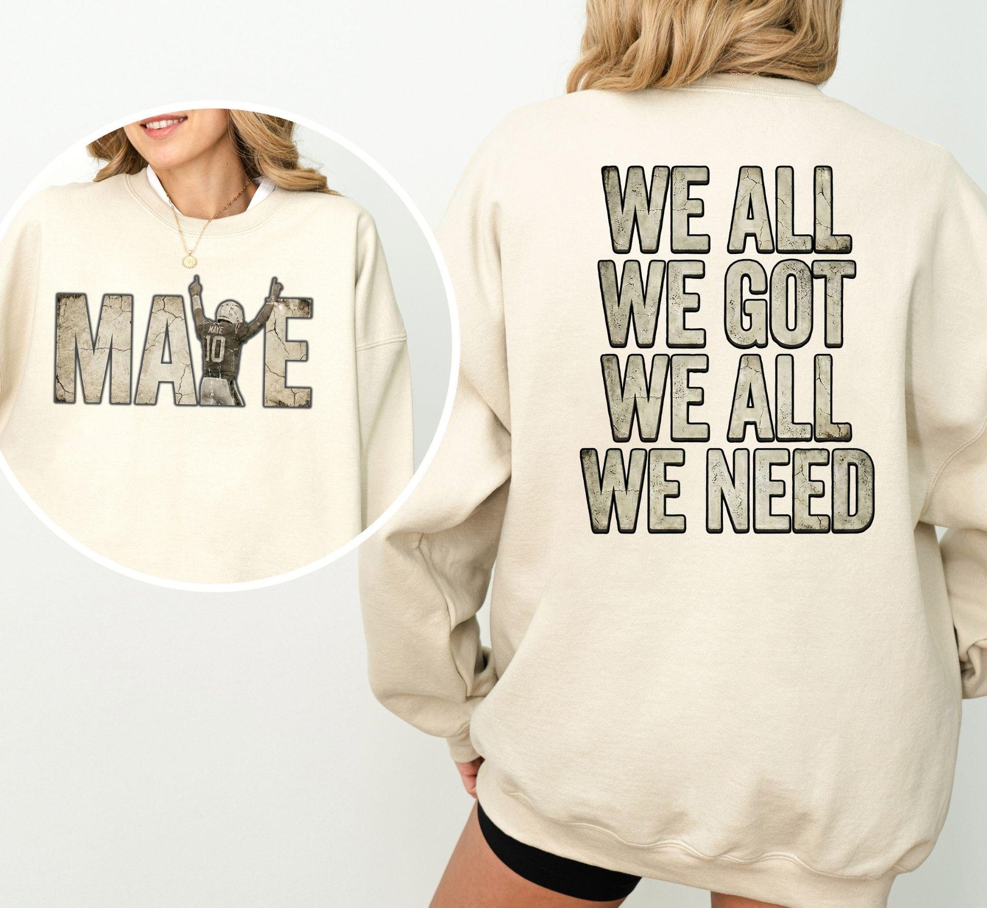 New England Maye Football Fan Sweatshirt – Vintage Game Day Graphic
