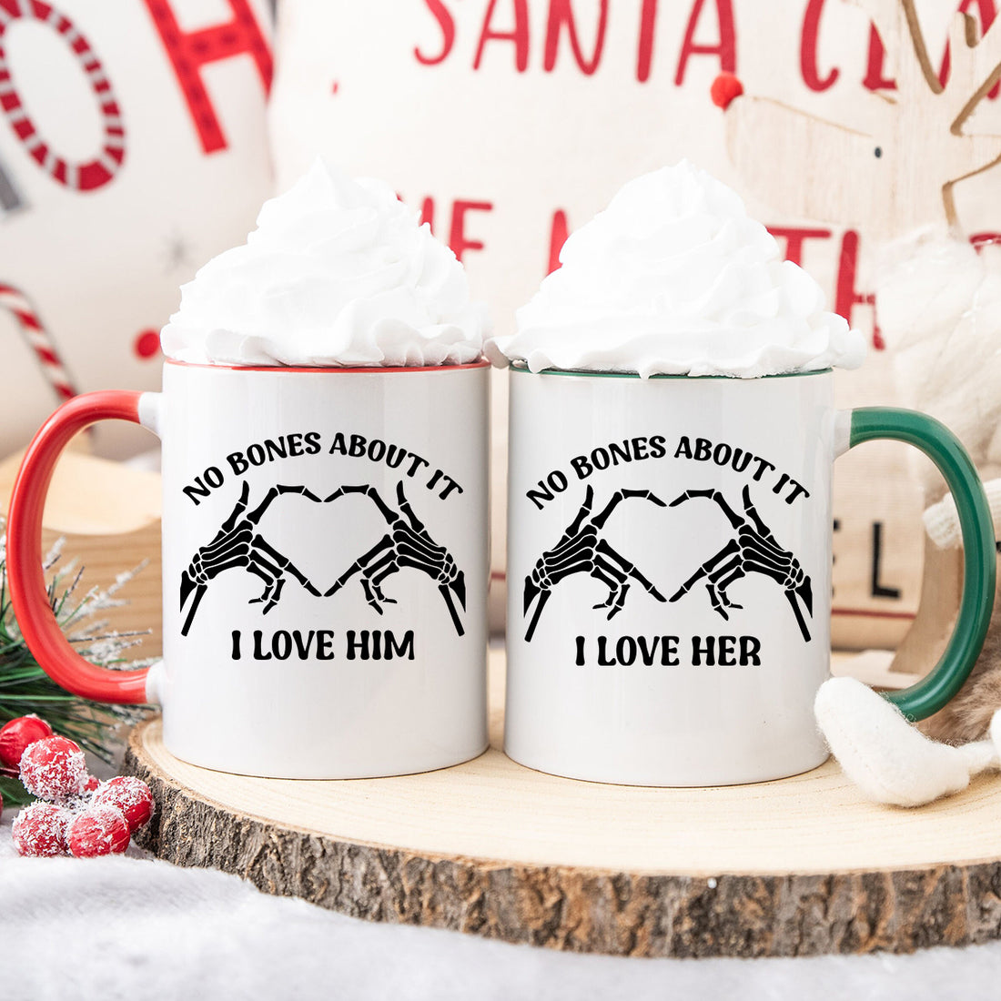 No Bones About It I Love Him Her Matching Mugs For Couples
