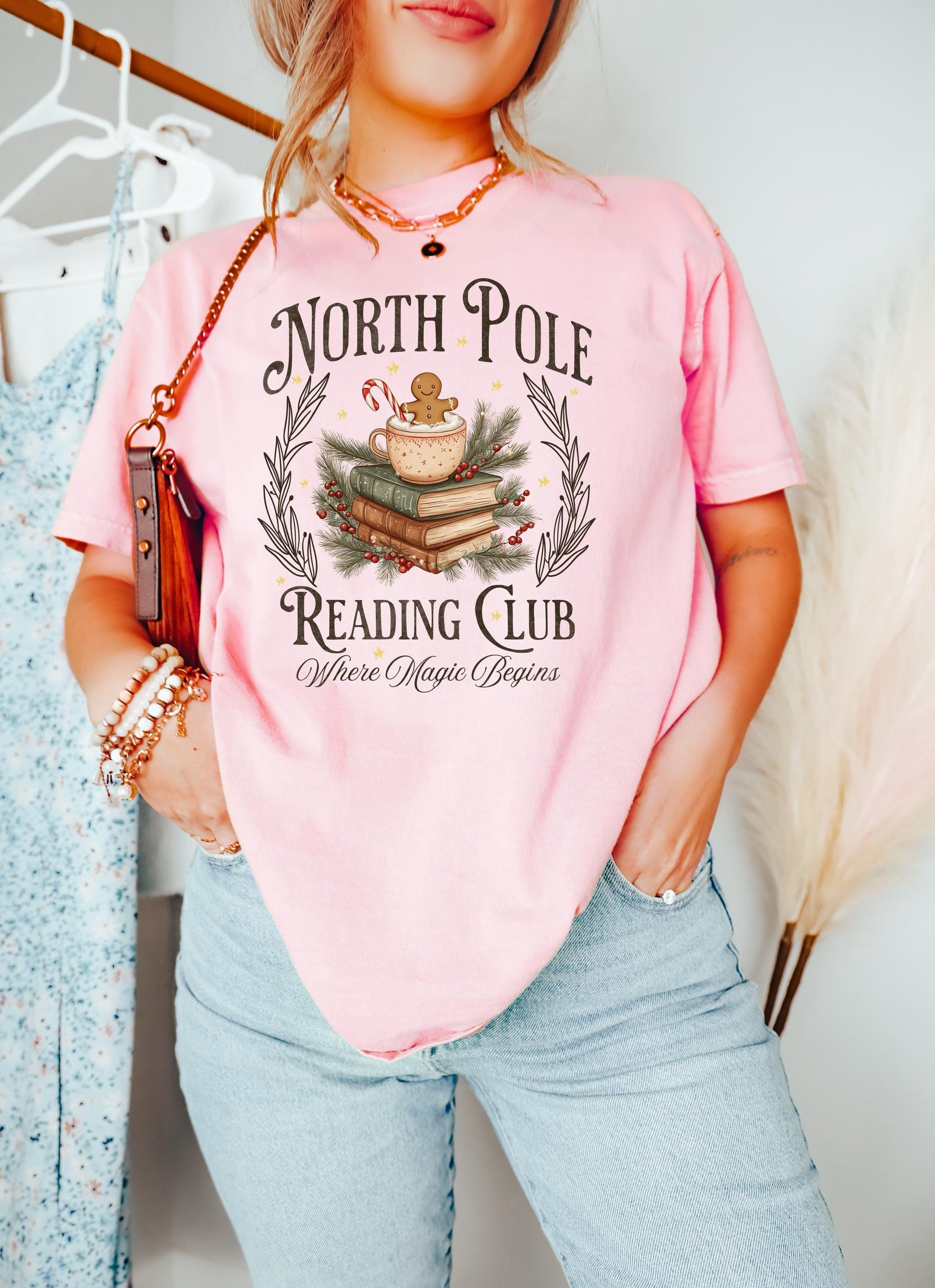North Pole Book Club Sweatshirt – Bookish Christmas Tee, Holiday Book Lover Gift