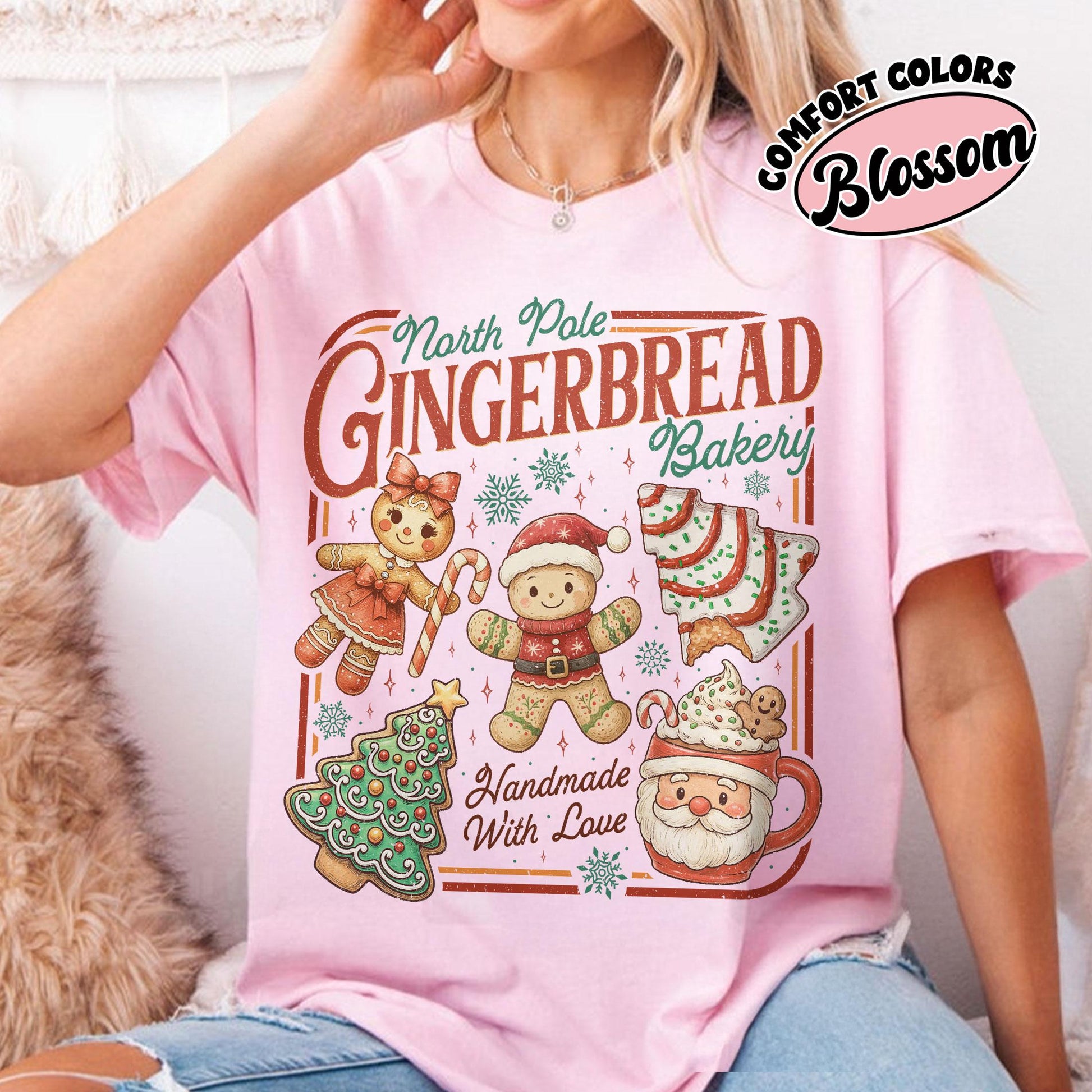 North Pole Gingerbread Shirt – Handmade Bakery Christmas T-Shirt, Holiday Cookies Tee