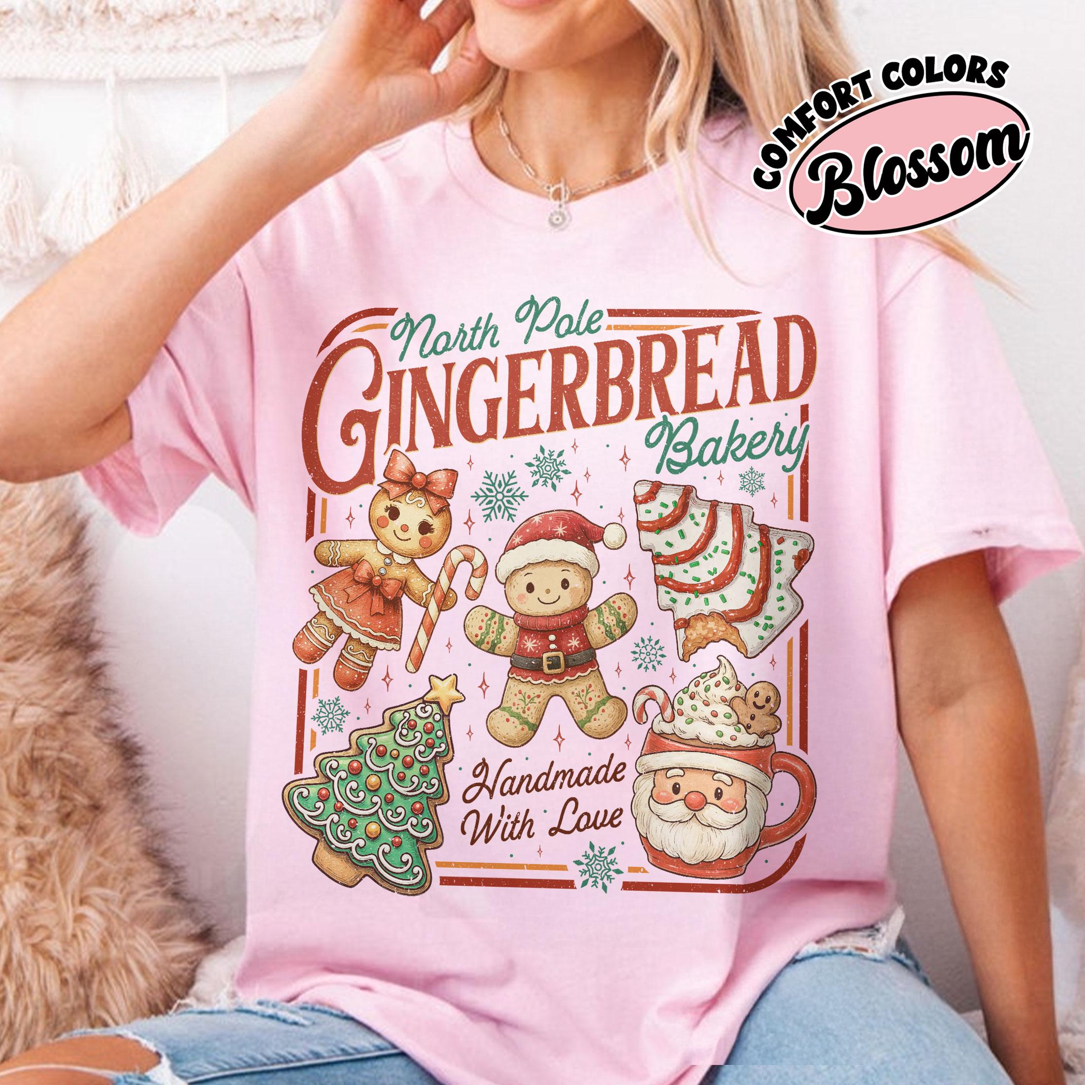 North Pole Gingerbread Shirt – Handmade Bakery Christmas T-Shirt, Holiday Cookies Tee