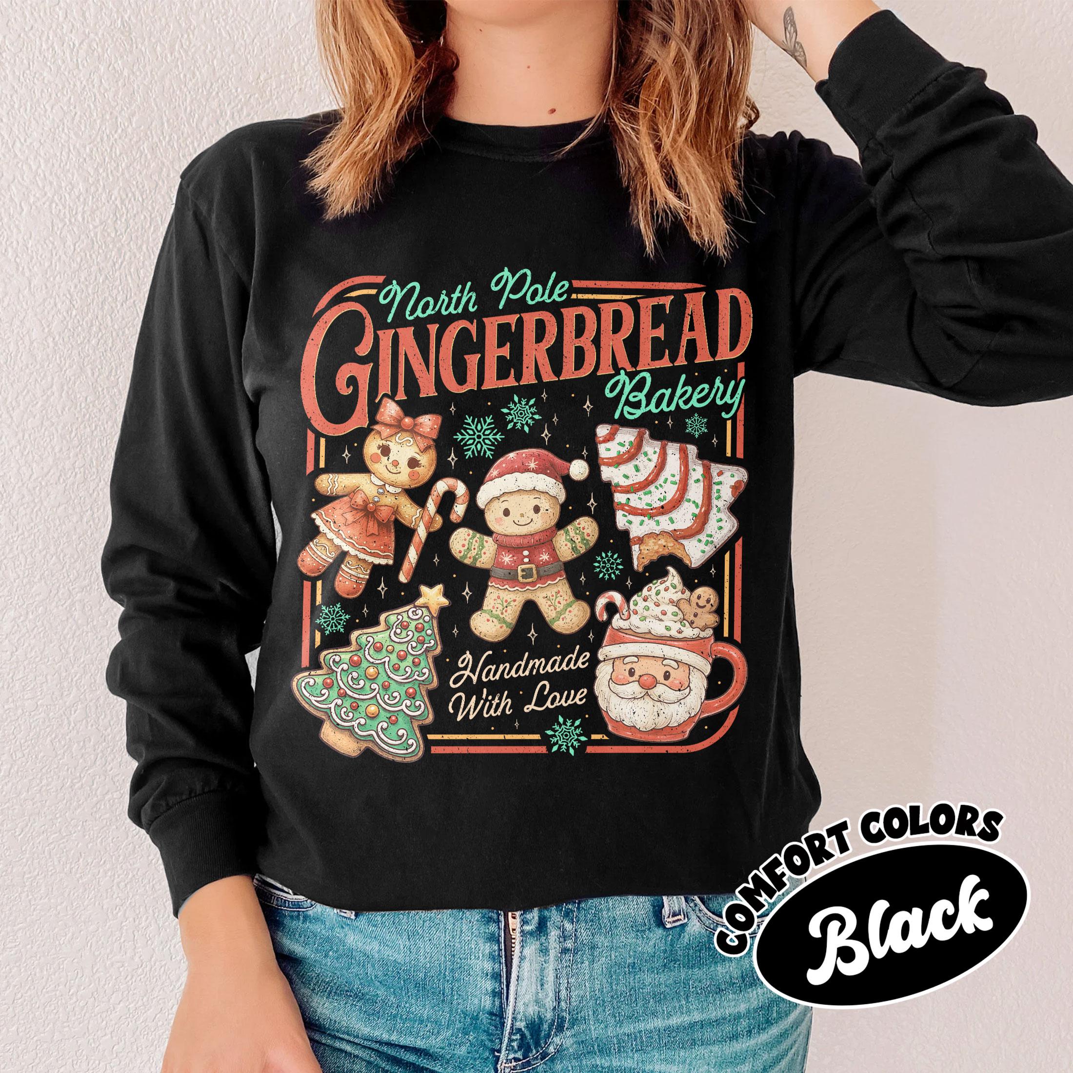 North Pole Gingerbread Shirt – Handmade Bakery Christmas T-Shirt, Holiday Cookies Tee