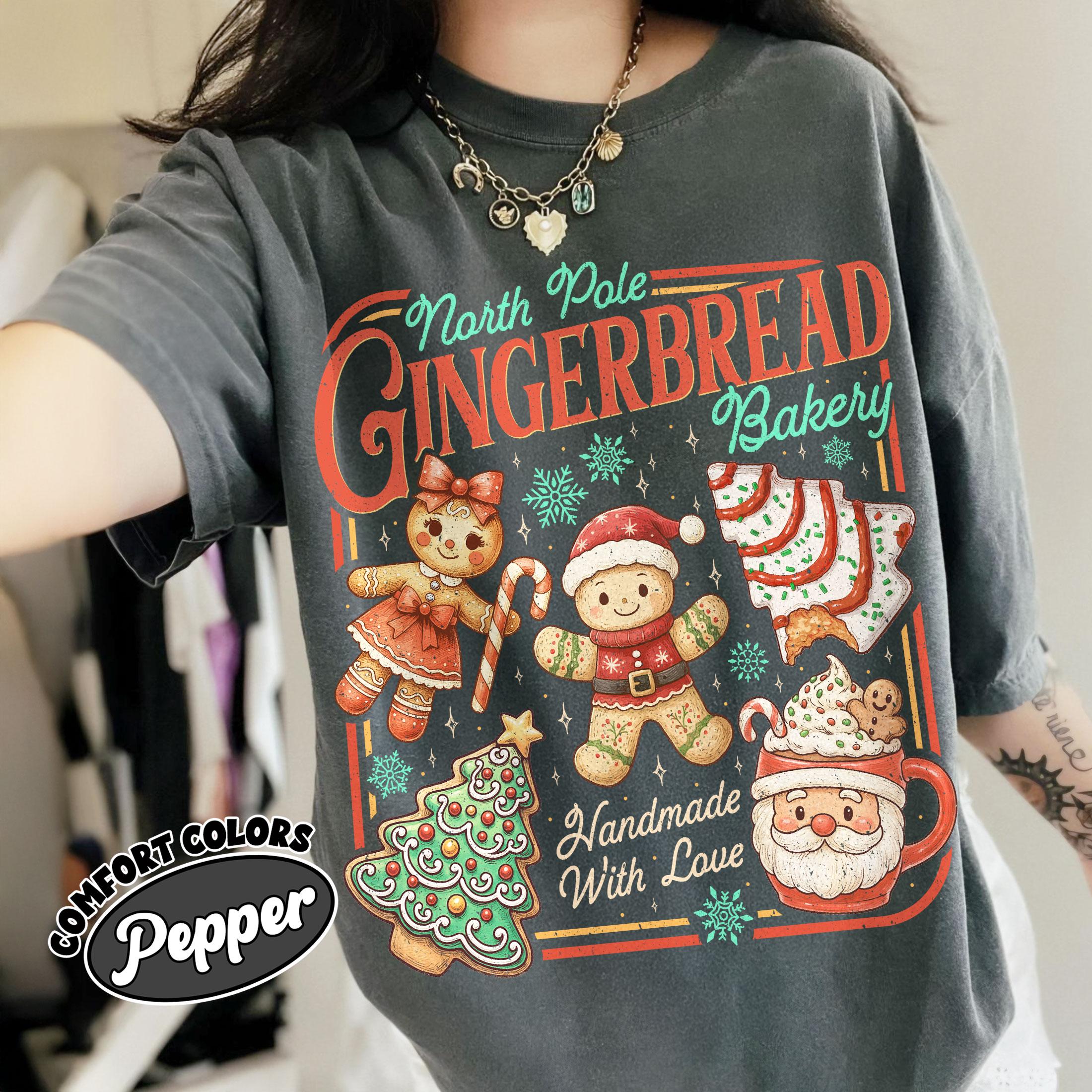 North Pole Gingerbread Shirt – Handmade Bakery Christmas T-Shirt, Holiday Cookies Tee