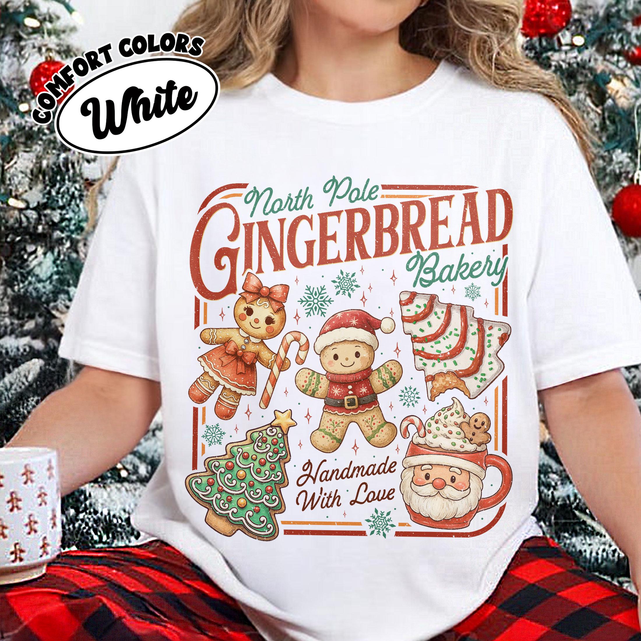North Pole Gingerbread Shirt – Handmade Bakery Christmas T-Shirt, Holiday Cookies Tee