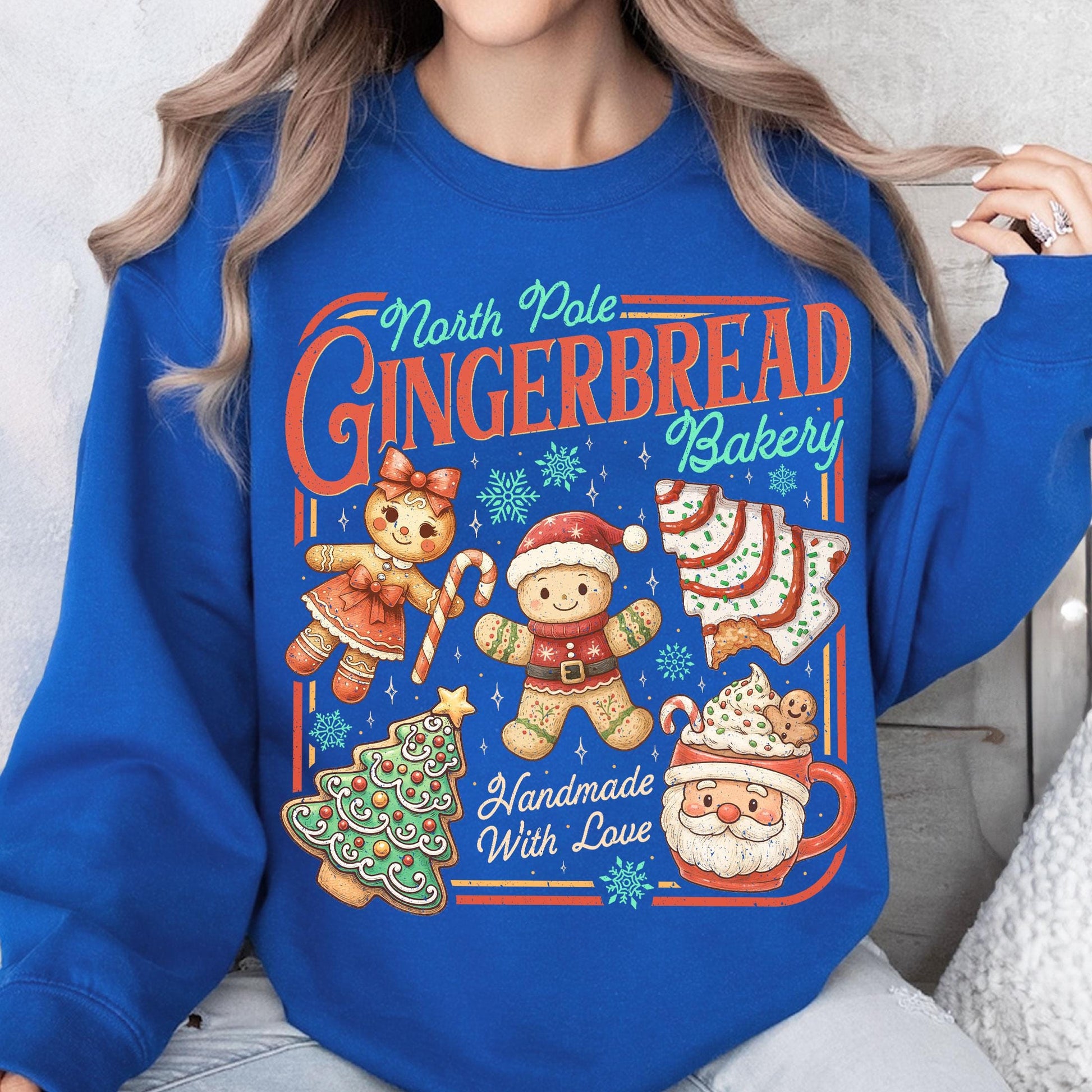 North Pole Gingerbread Sweatshirt – Bakery Handmade With Love T-Shirt, Christmas Holiday Crewneck, Festive Cookies Shirt