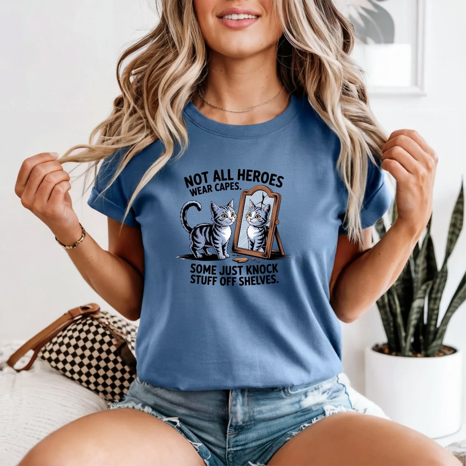 Not All Heroes Wear Capes T-Shirt - Funny Cat Sarcastic Graphic Tee